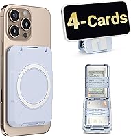 Vista 12 de PROfezzion 2 en 1 para soporte de cartera MagSafe, tarjetero magnético con bloqueo RFID, compatible con 4 tarjetas, cartera de carcasa dura