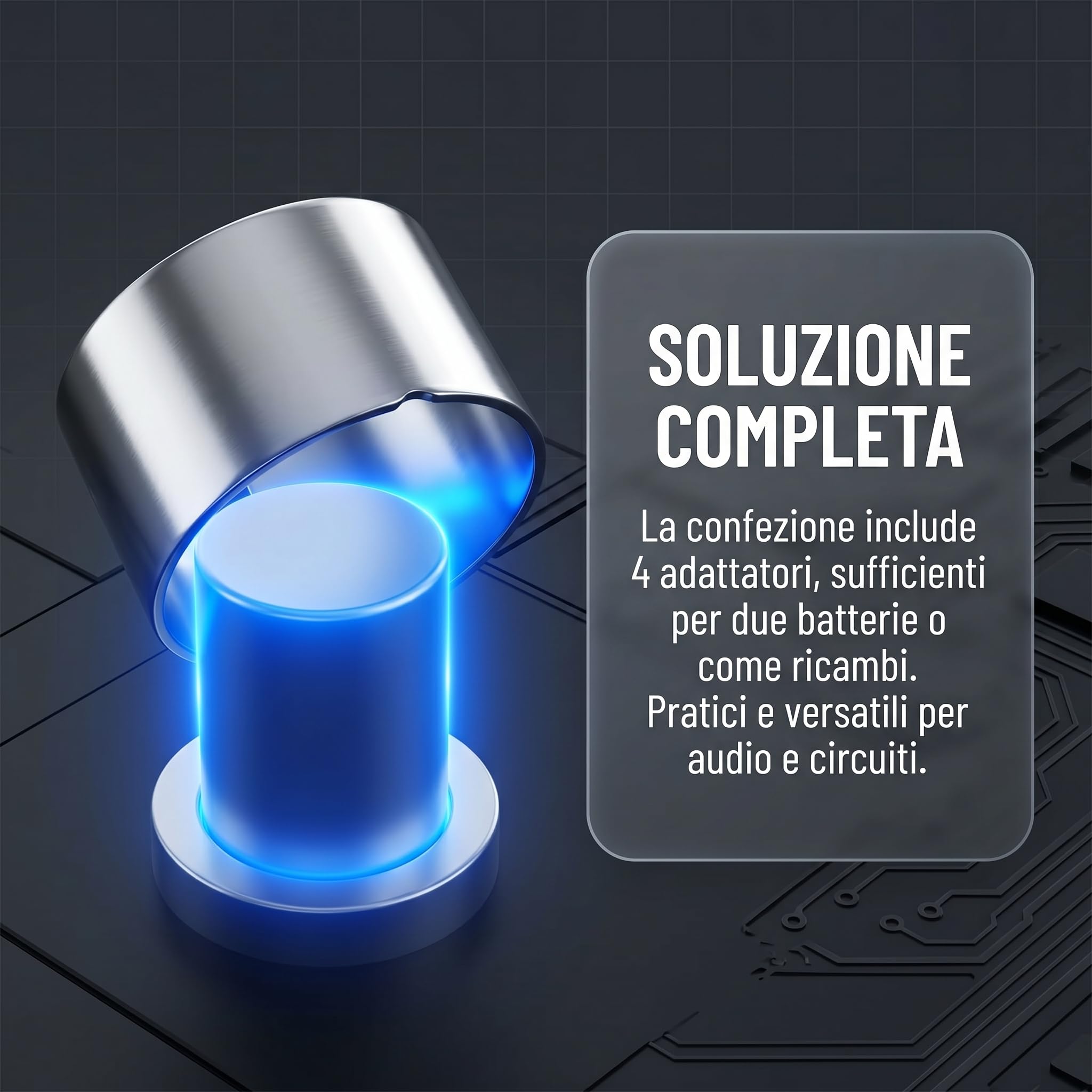 Adattatore Morsetti Batteria Auto, 4 Pezzi Morsetti Batteria in Zinco, Aperto per Riparazione e Adattamento, Anticorrosione per Audio e Video Connettori (Argento)