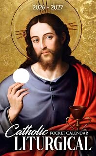 Catholic Liturgical Pocket Calendar 2026 – 2027: 2-Year Small Daily Planner with Catholic Feasts, Saints, and Liturgical Seasons | Jesus Eucharist Mass Communion Last Supper