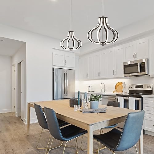 Miniatura 2 de Illuminati Lámpara colgante LED moderna, regulable, 4000 K, ajustable, para comedor, isla de cocina, dormitorio, vestíbulo y entrada (negro)