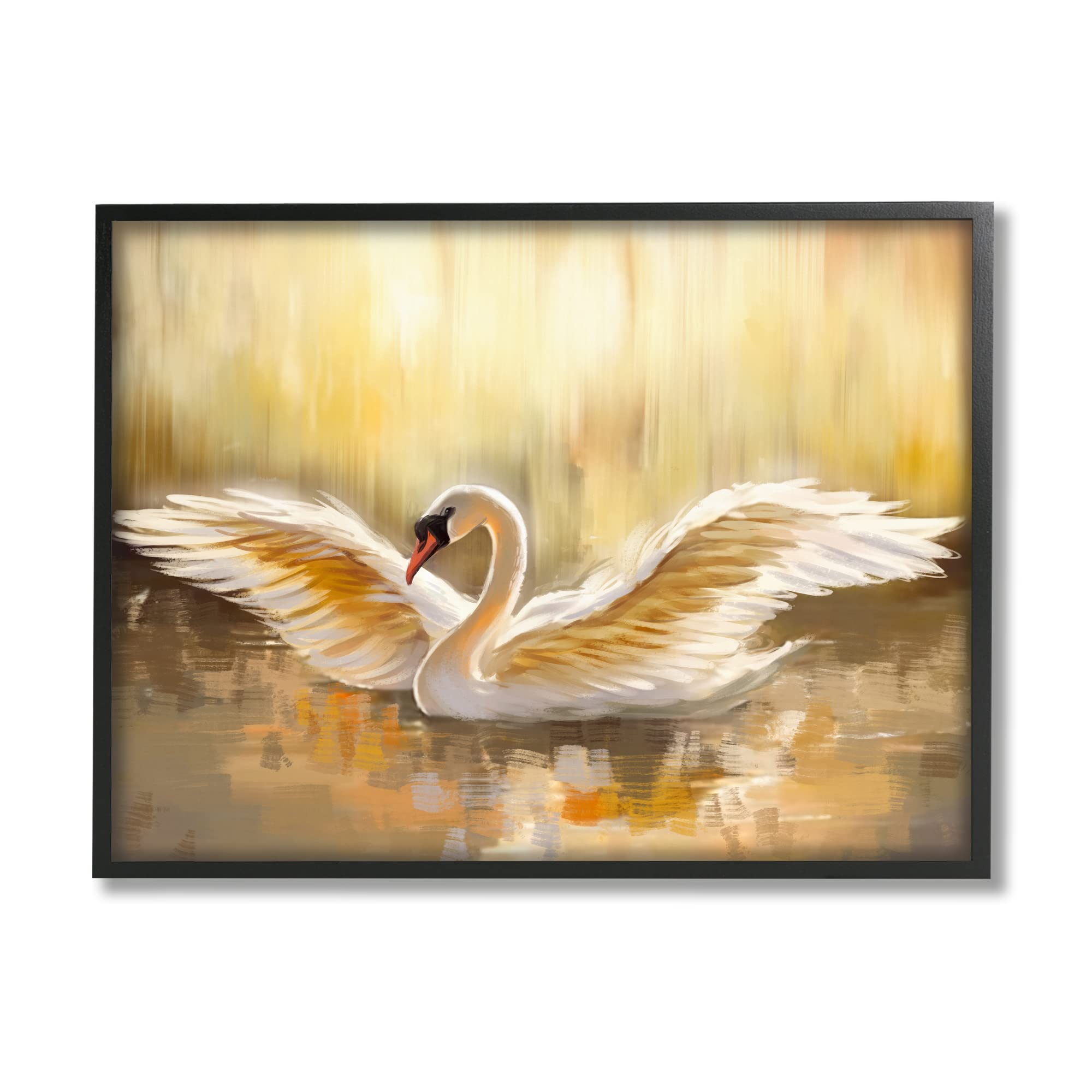 Stupell IndustriesSwan Wings Sunlit Wildlife Pond Framed Giclee Art, Design by Ziwei Li
