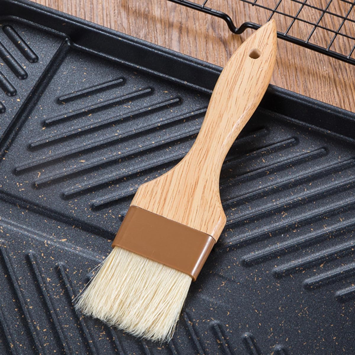 Gadpiparty 3Pcs Basting Brush Set with Natural Bristles and Beech Wood Handles for Baking, Bbq Grilling, and Pastry Cooking – Medium, Extra Large, and Round Brushes for Oil and Sauce