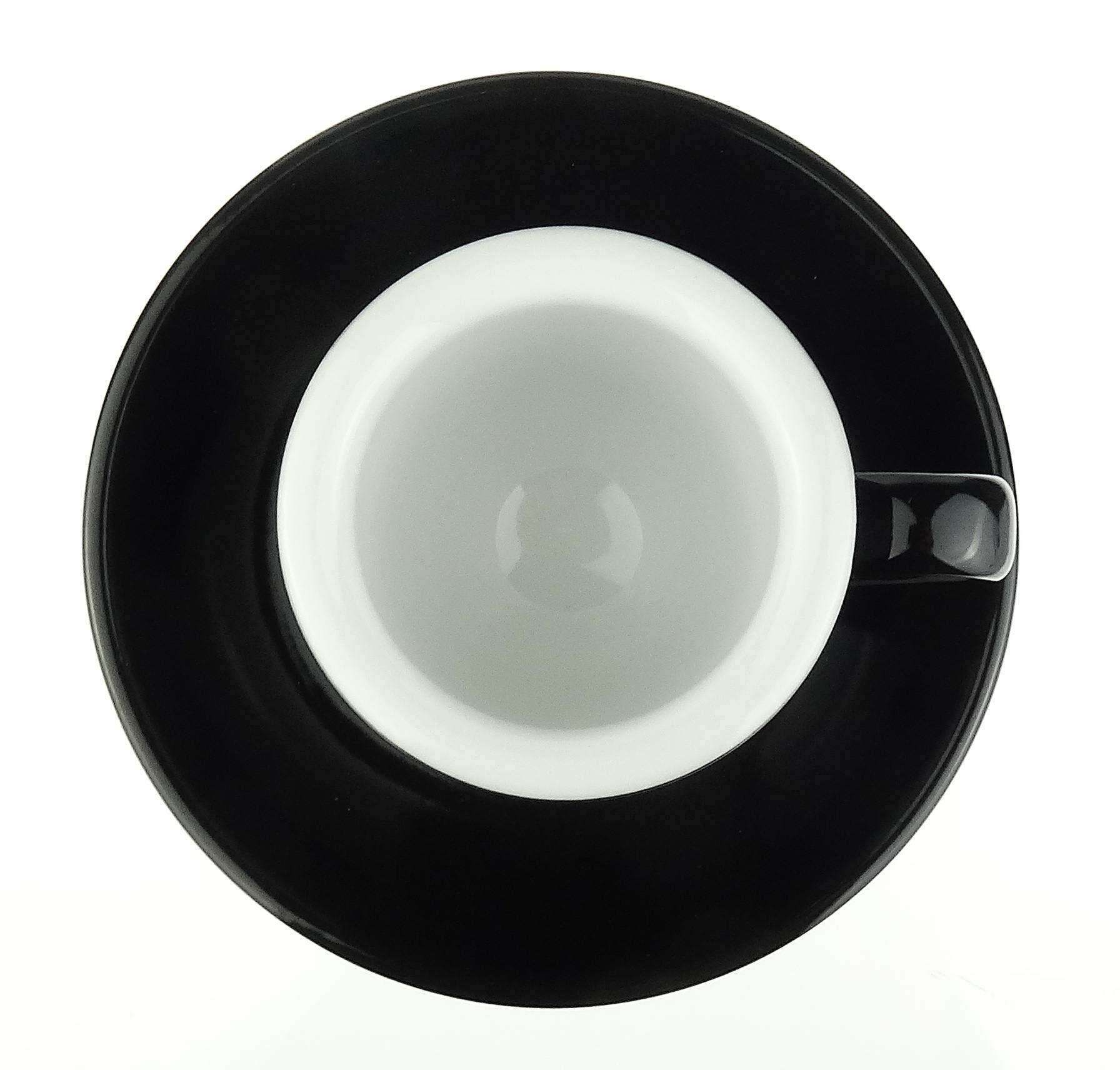 Extra dickwandige Espressotassen | 0,8 cm Wandstärke | Farbe: schwarz | 6 Tassen + 6 Untertassen