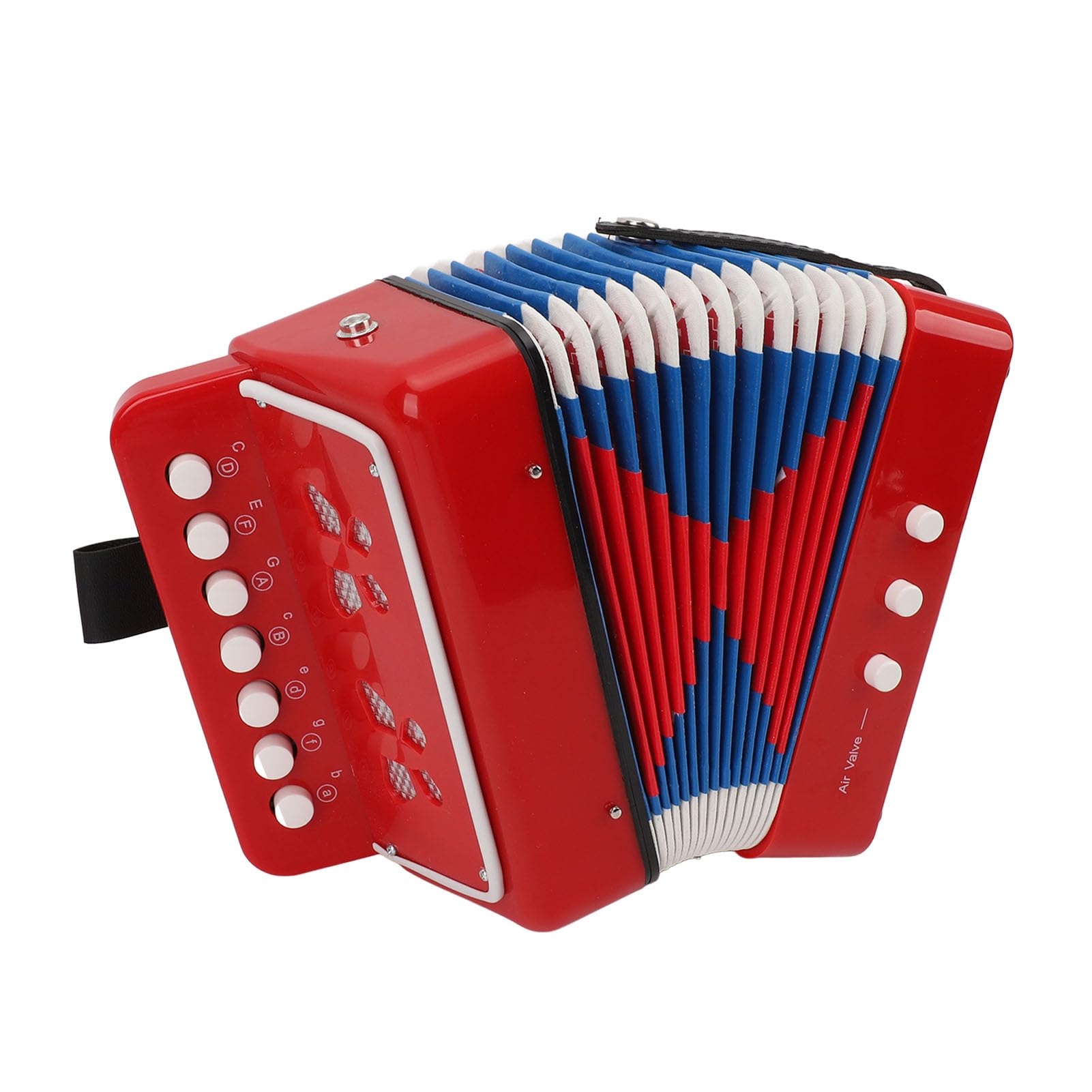 7 Key 2 Bass Button Accordion, Portable Horse Kids Accordion Instruments for Early Childhood Teaching, Music Education Instrument with Belt Buckle, Learning Guide Included