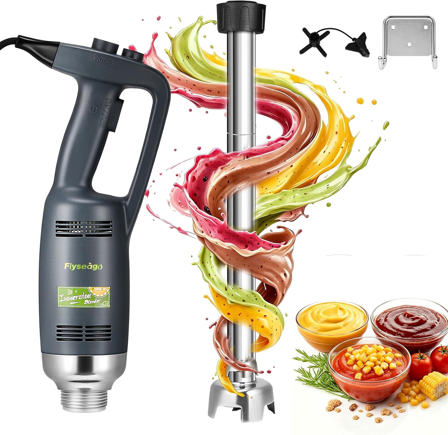 Commercial Immersion Blender Heavy Duty 20 Inch Removable Shaft