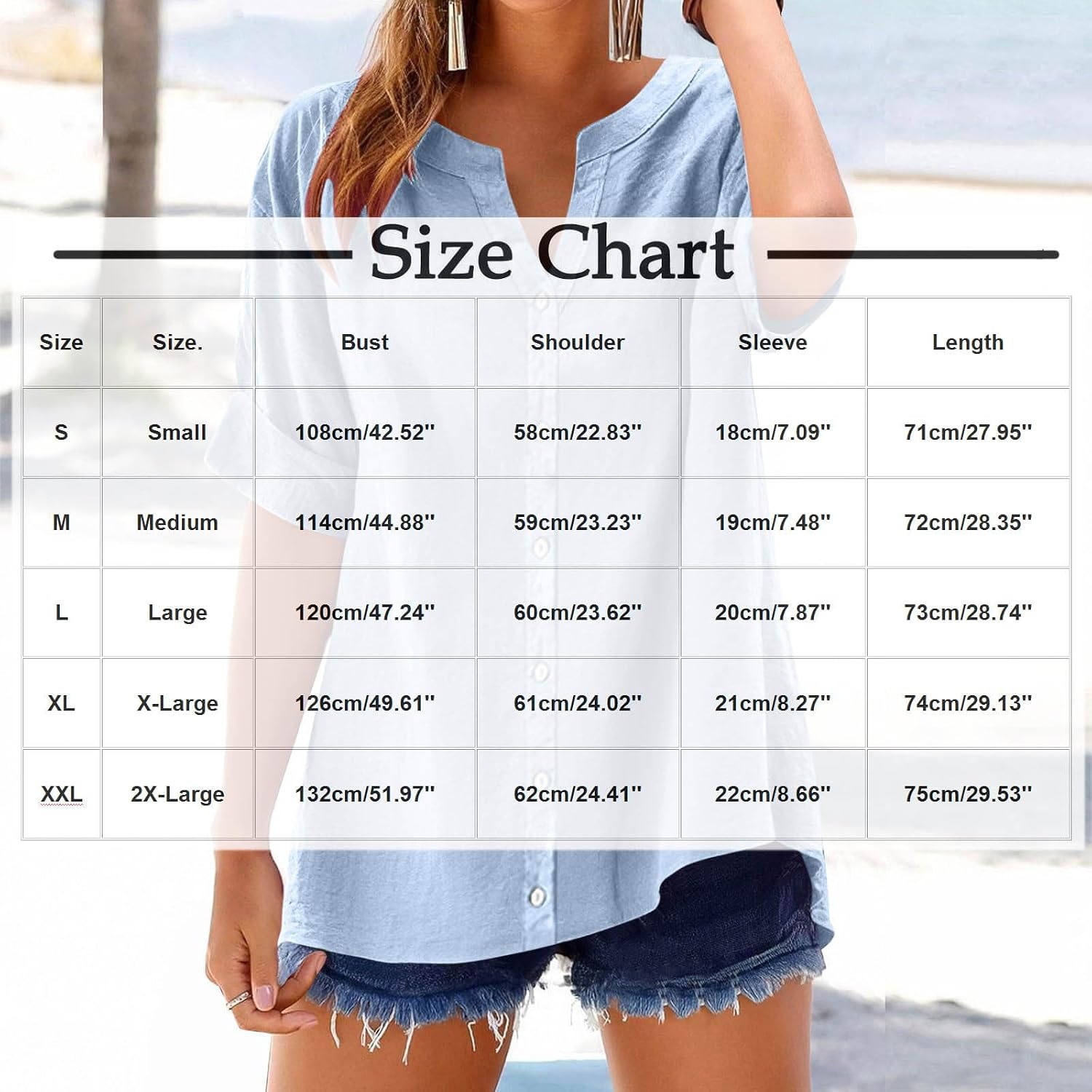 Blouses for Women Short Sleeve Button Down V Neck Loose Henley Shirts 2026 Summer Tops Independence Day Outfit