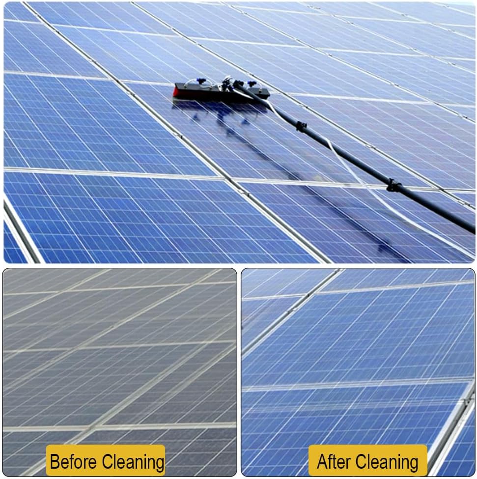 Solar Panel Cleaning Kit Water Fed, Water Fed Pole Brush for Solar Panels Cleaning The Roof, Solar Cleaning Tools for Glass Cleaning, Photovoltaic Cleaner, Solar Panel Cleaning.