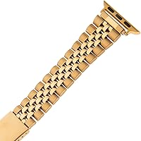 Vista 2 de Gilden Correa de reloj de acero inoxidable extra larga sin expansión 1542-SMART, compatible con Apple Watch