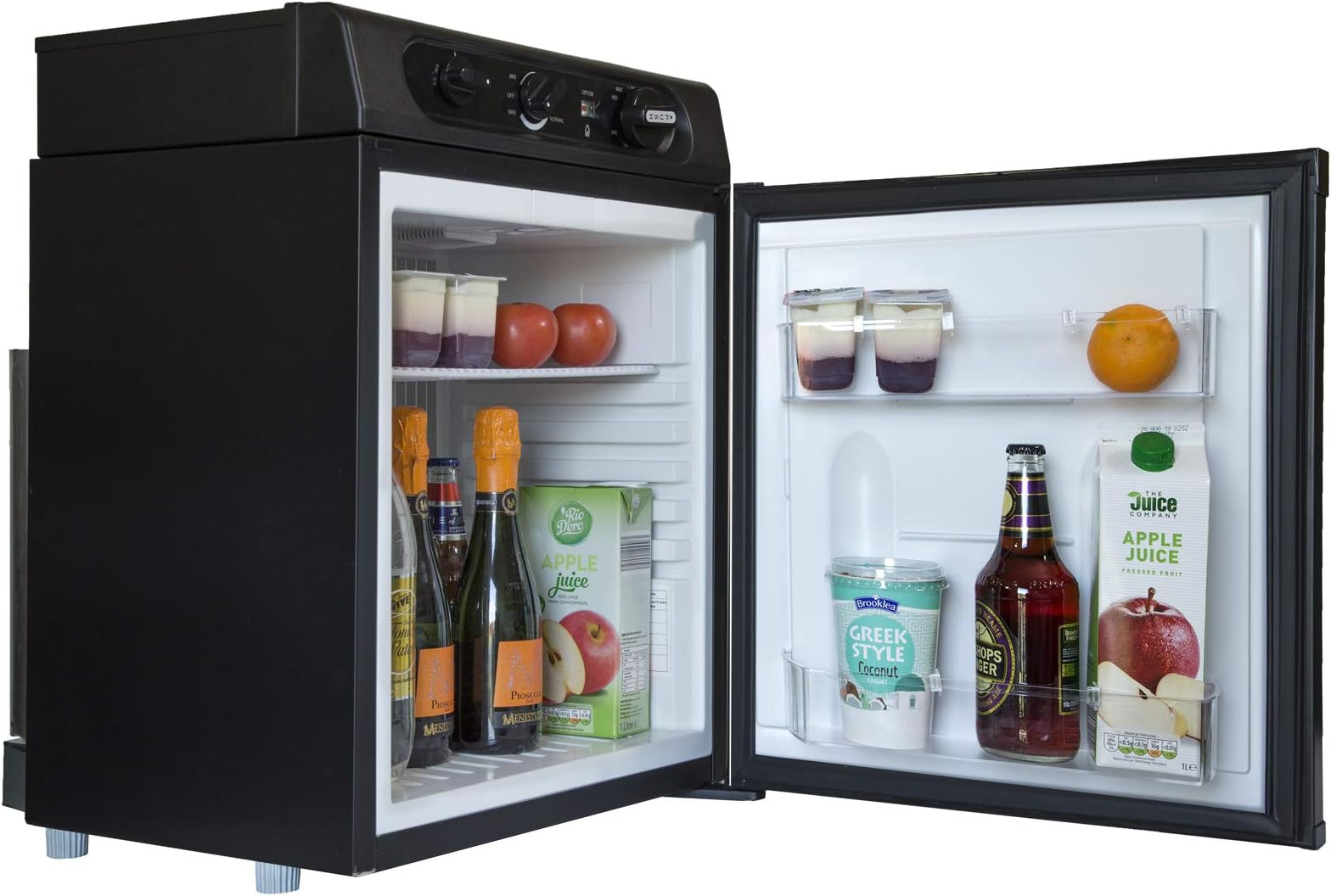 iceQ 40 Litre 3 Way UK Mains, 12v & Gas, Absorption Caravan and Motorhome Fridge Black