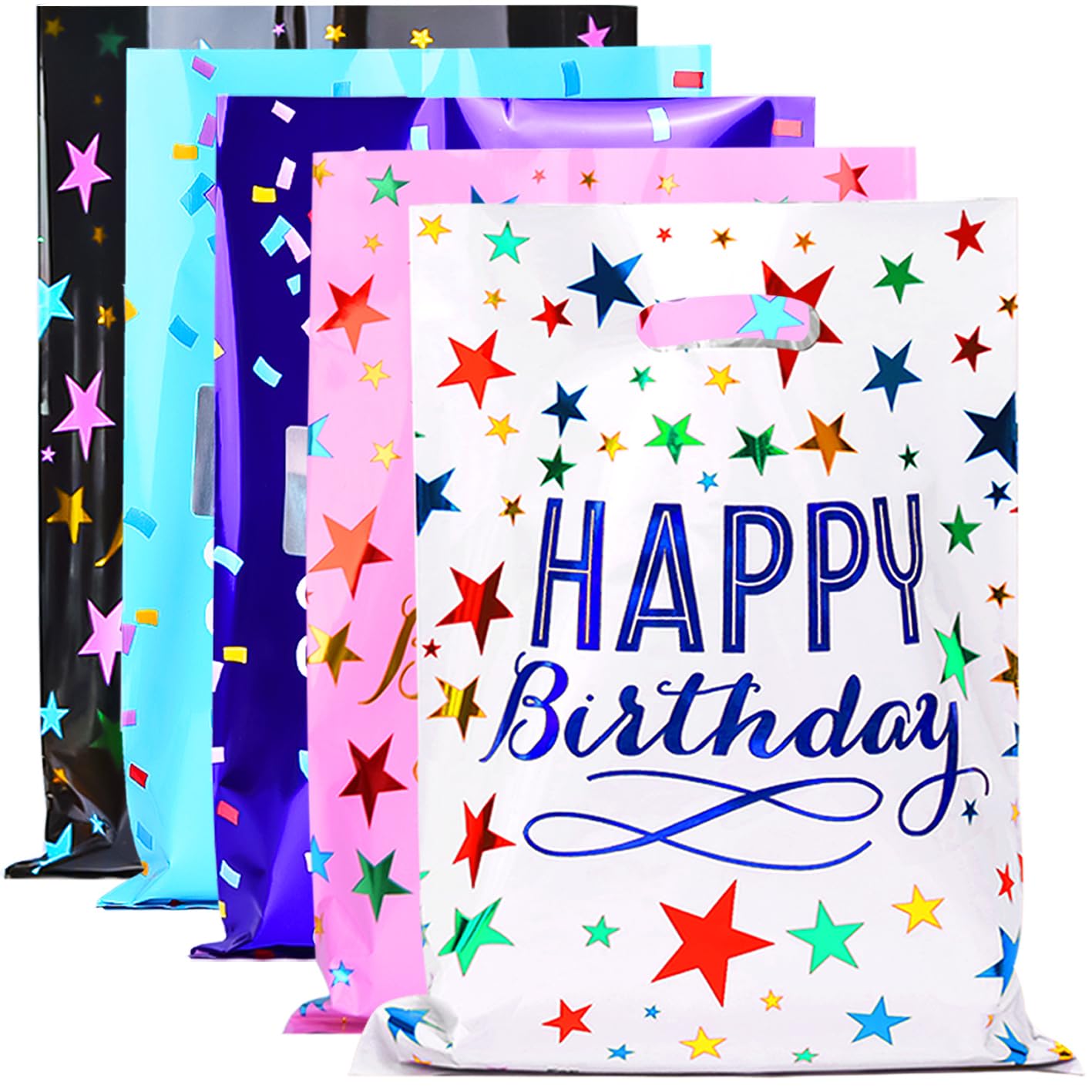 ZGORENDZ 40 Pack Party Favor Bags for Birthday Assorted Colors Goodie Gift Bags for Girls & Boys Birthday Party(6.7 * 9.7 inch)