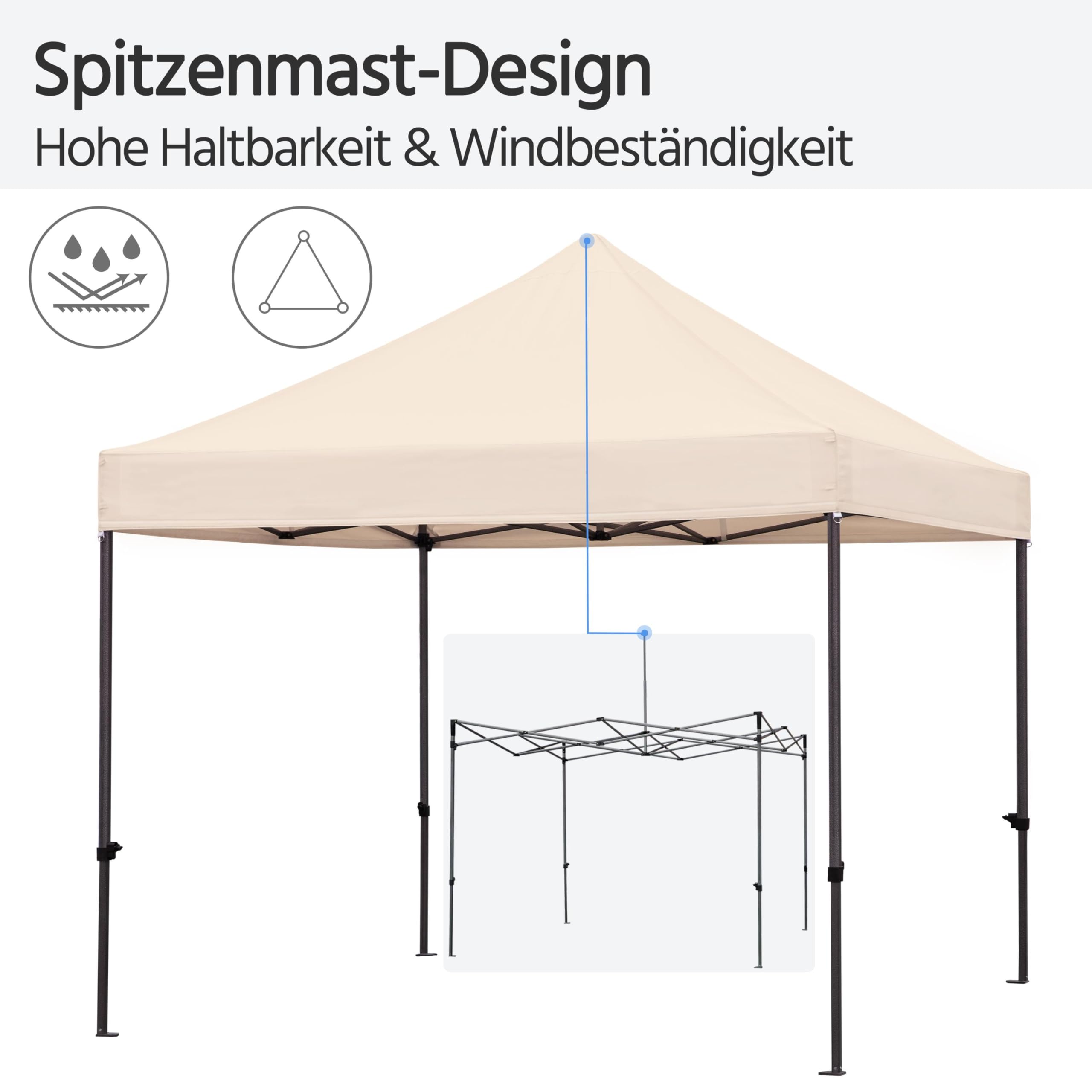 Yaheetech Vouwpaviljoen, pop-up paviljoen, tuinpaviljoen, stabiel, in hoogte verstelbaar, waterdicht, zonwering, met ventilatie, roldraagtas, voor Yaheetech Vouwpaviljoen, pop-up paviljoen, tuinpaviljoen, stabiel, in hoogte verstelbaar, waterdicht, zonwering, met ventilatie, roldraagtas, voor