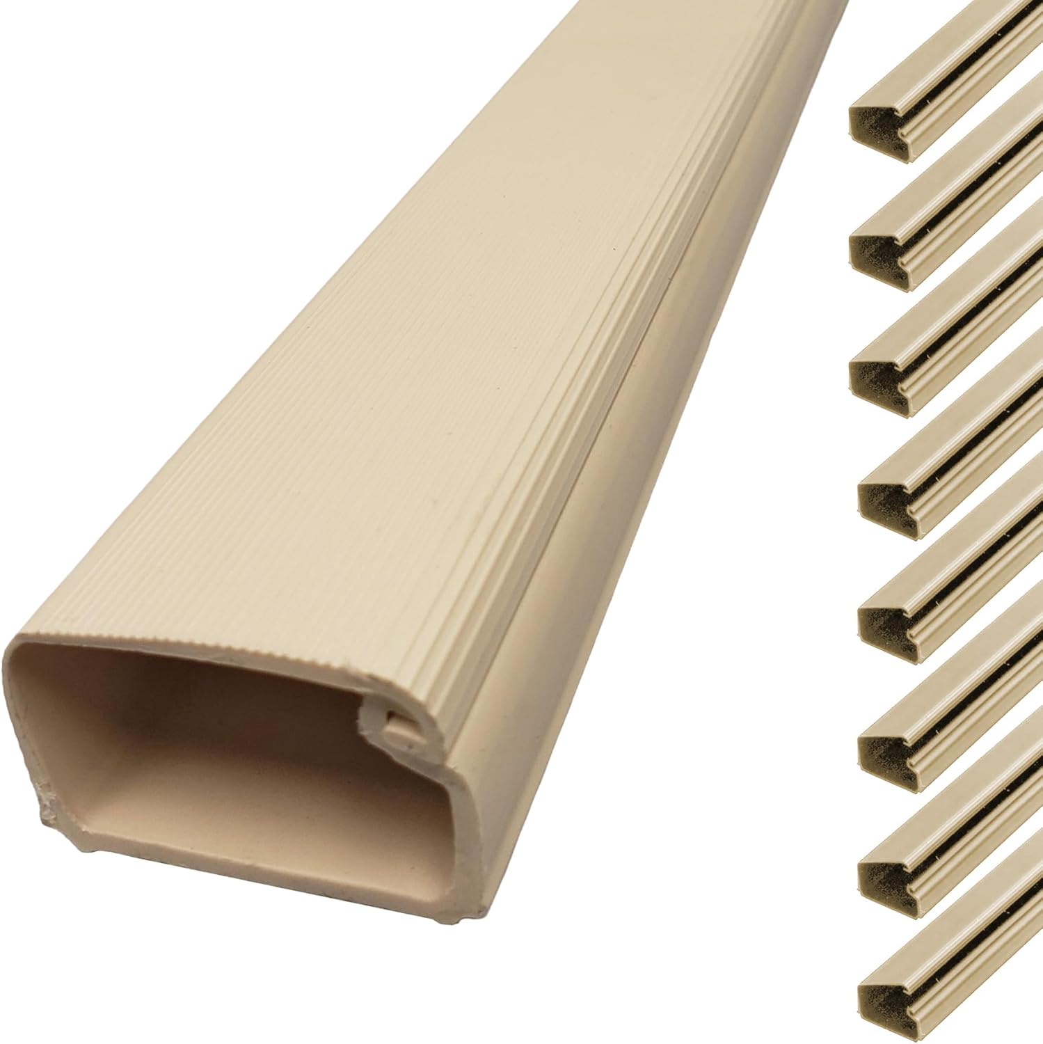 Electriduct 1.5" Locking Channel Raceway Cord Concealer and Wire Hider Cable Manager - 46 Inch - Beige - 3 Pack