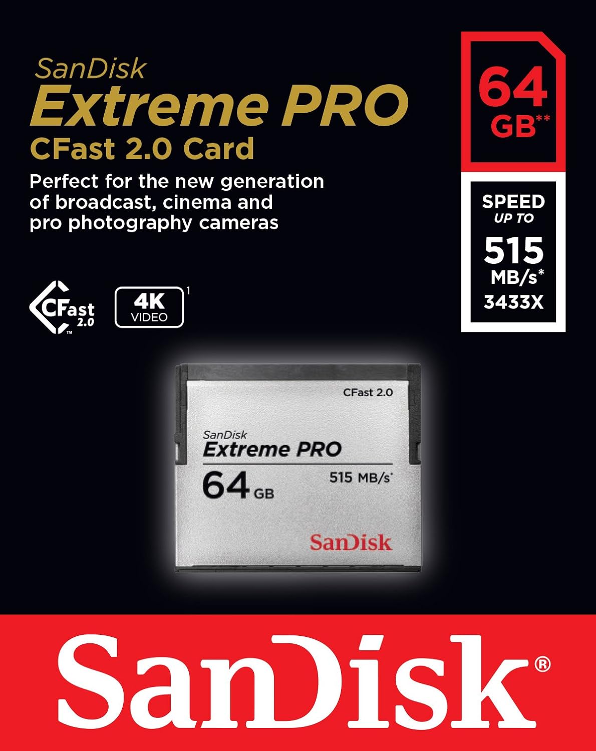 Sandisk Extreme PRO 64GB CFast 2.0 Card