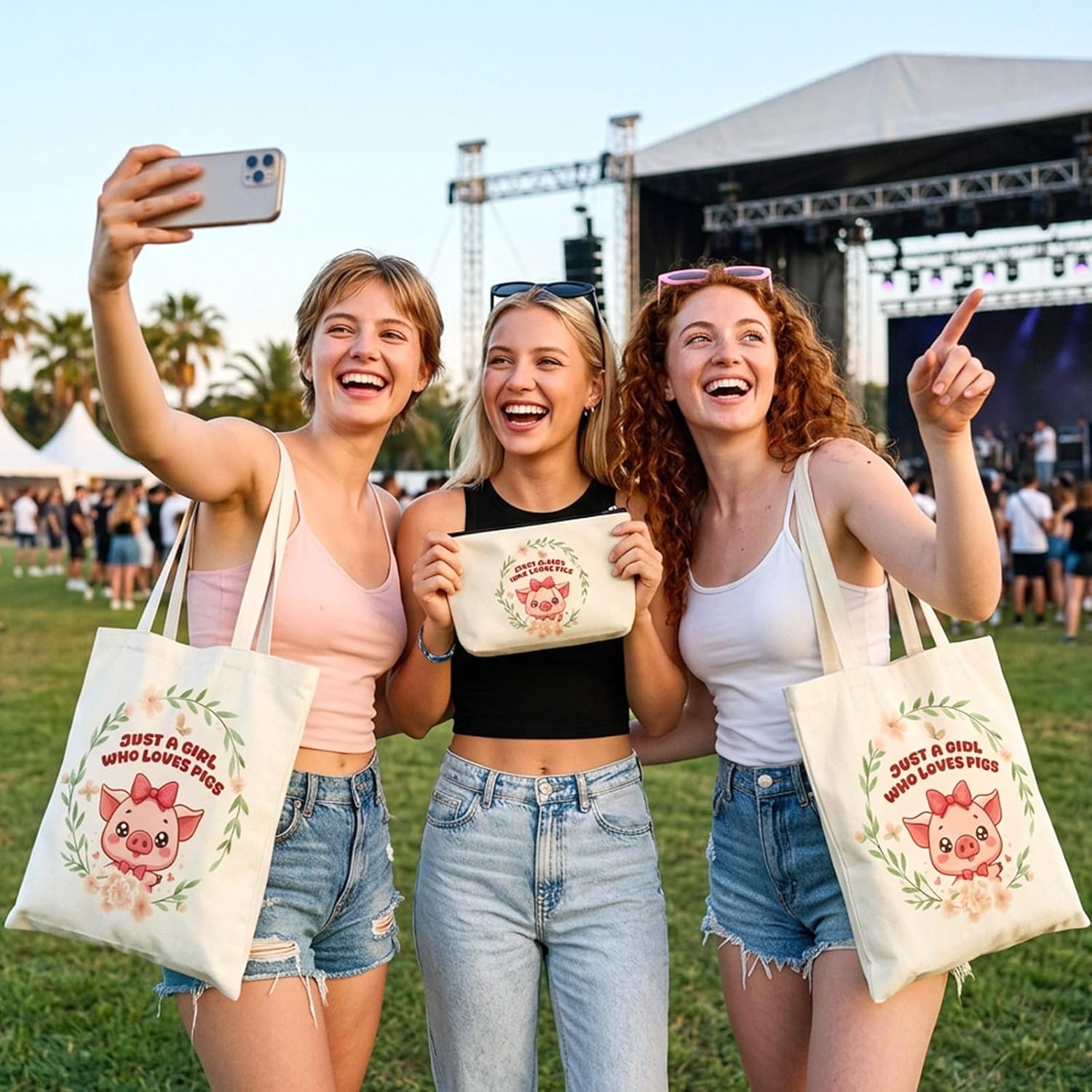 Aesthetic Canvas Tote Bag Women - Retro Reusable Grocery Bags For Girls image 2