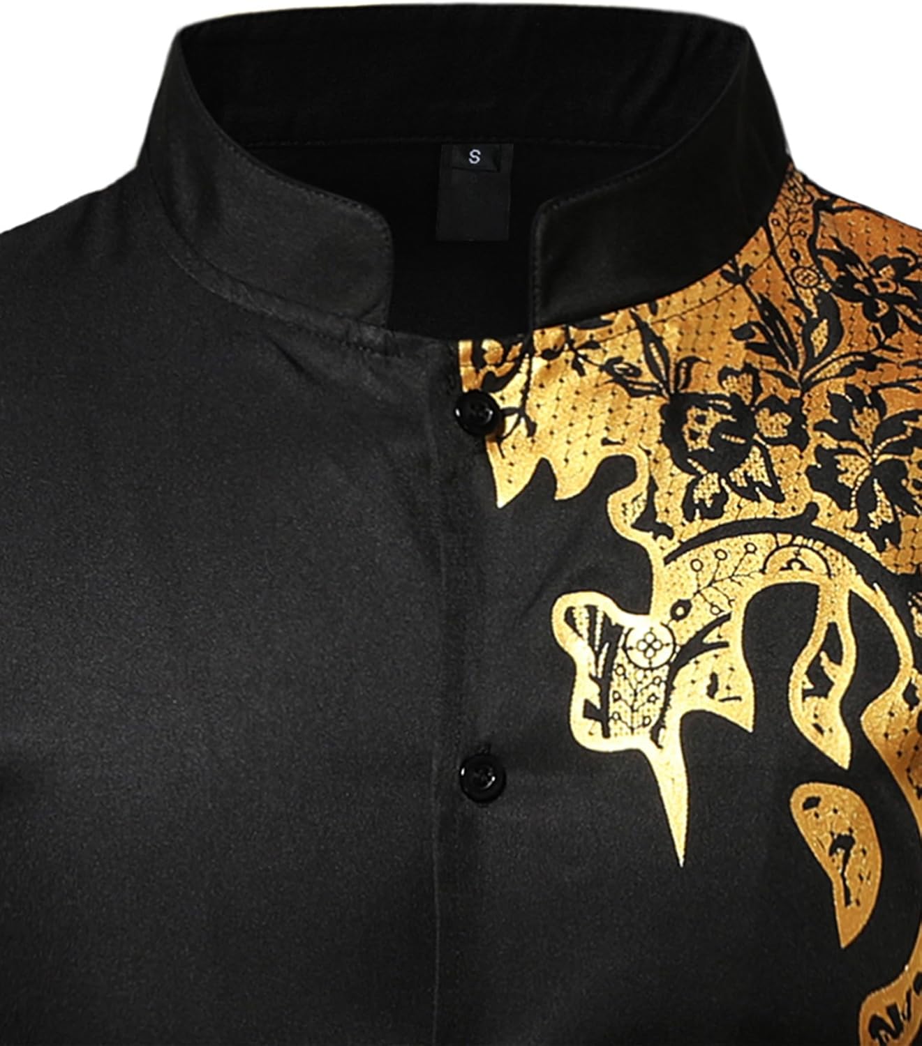 ZEROYAA Men's Kente Print Suit Long Sleeve Button up African Dashiki Shirt and Pants Ethnic 2 Piece Outfit - Image 3