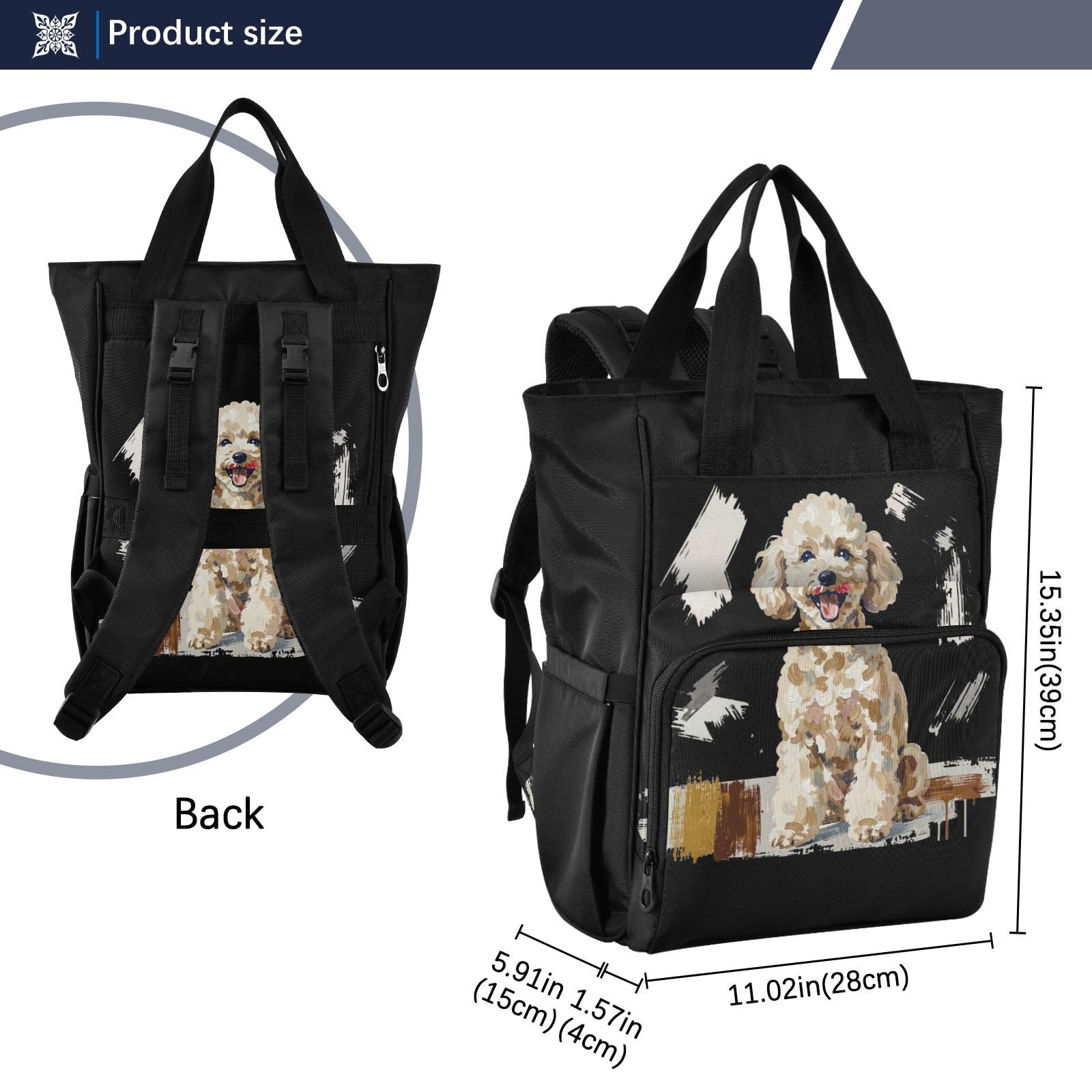 GuoChe Dobby - Mochila para pañales de nailon con múltiples bolsillos