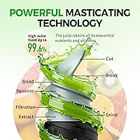 Vista 3 de Cold Press Juicer, WETIE Juicer Machines with 5.3" Large Feed Chute for Whole Fruits & Vegetables, Juice Extractor Slow Masticating Juicer with 99%