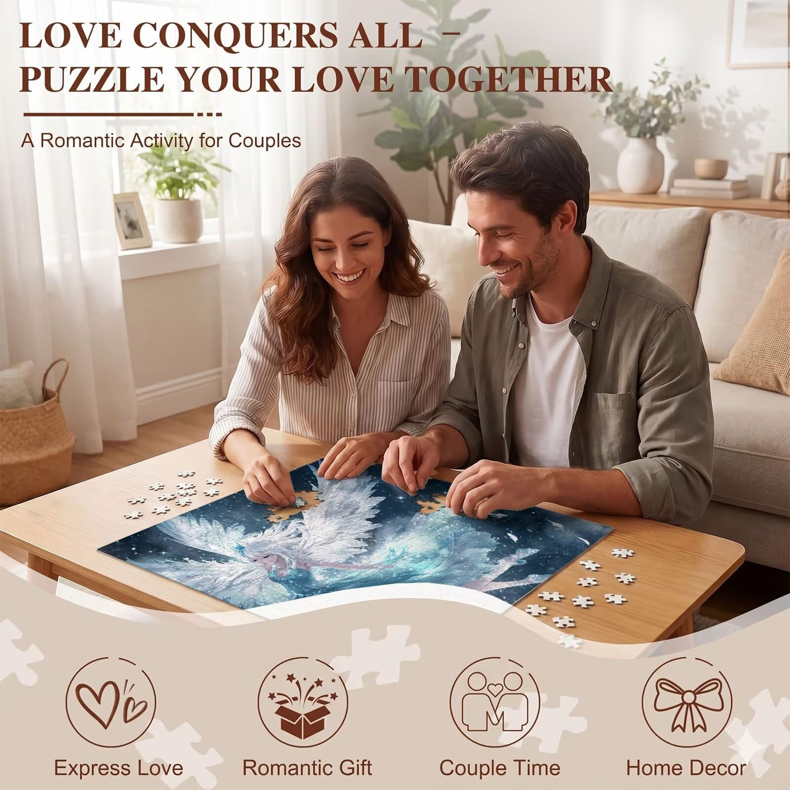 sogno ala Puzzle 1000 Pezzi per Adulti, Puzzle in Legno - Collezione Classica con Poster Incluso - Sfida di Concentrazione e Passatempo Antistress, Gioco Educativo per Famiglia, 75 x 50 cm f0-783