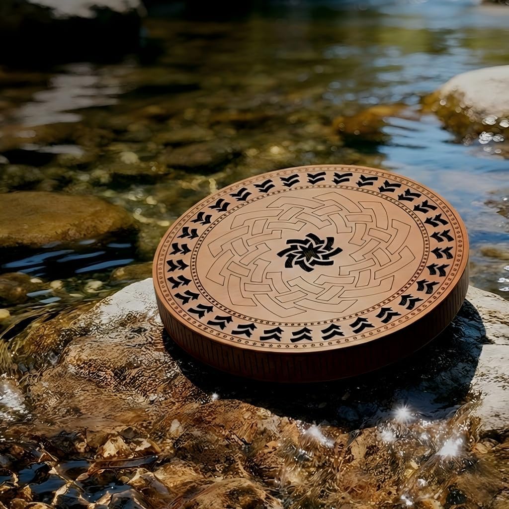 Hluru Ocean Drum & Stream Drum for Sound Healing, Professional Meditation Percussion Instrument, Natural Soothing Sound for Yoga, Sleep, Therapy, and Mindfulness (Stream Drum, Medium Size)