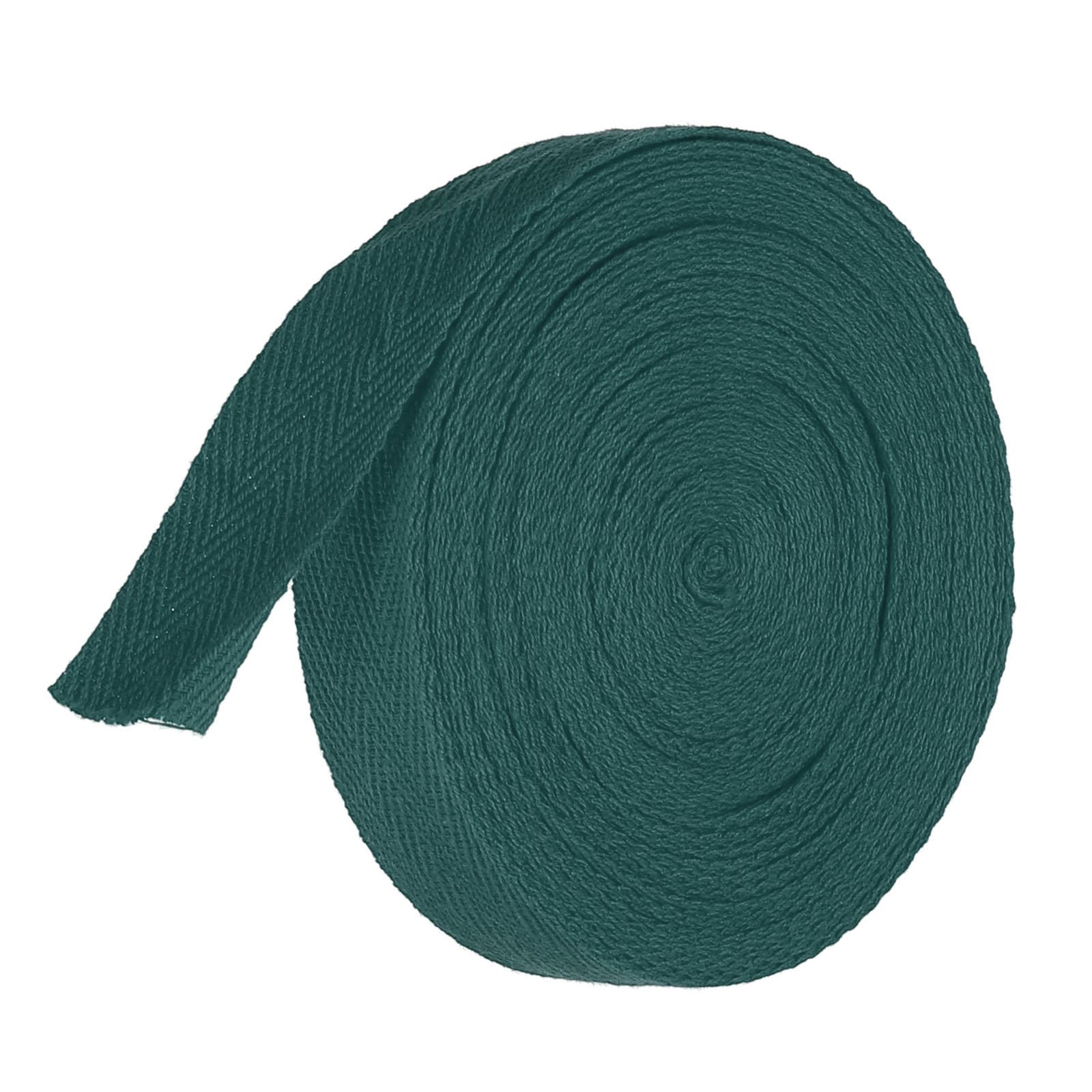 TA-VIGOR Cotton Twill Tape Ribbon 20mm, 10 Yards Bias Binding Tape Bunting Tape Soft Natural Herringbone Webbing Tape Roll for Sewing Dressmaking Gift Wrapping DIY Craft, Dark Green
