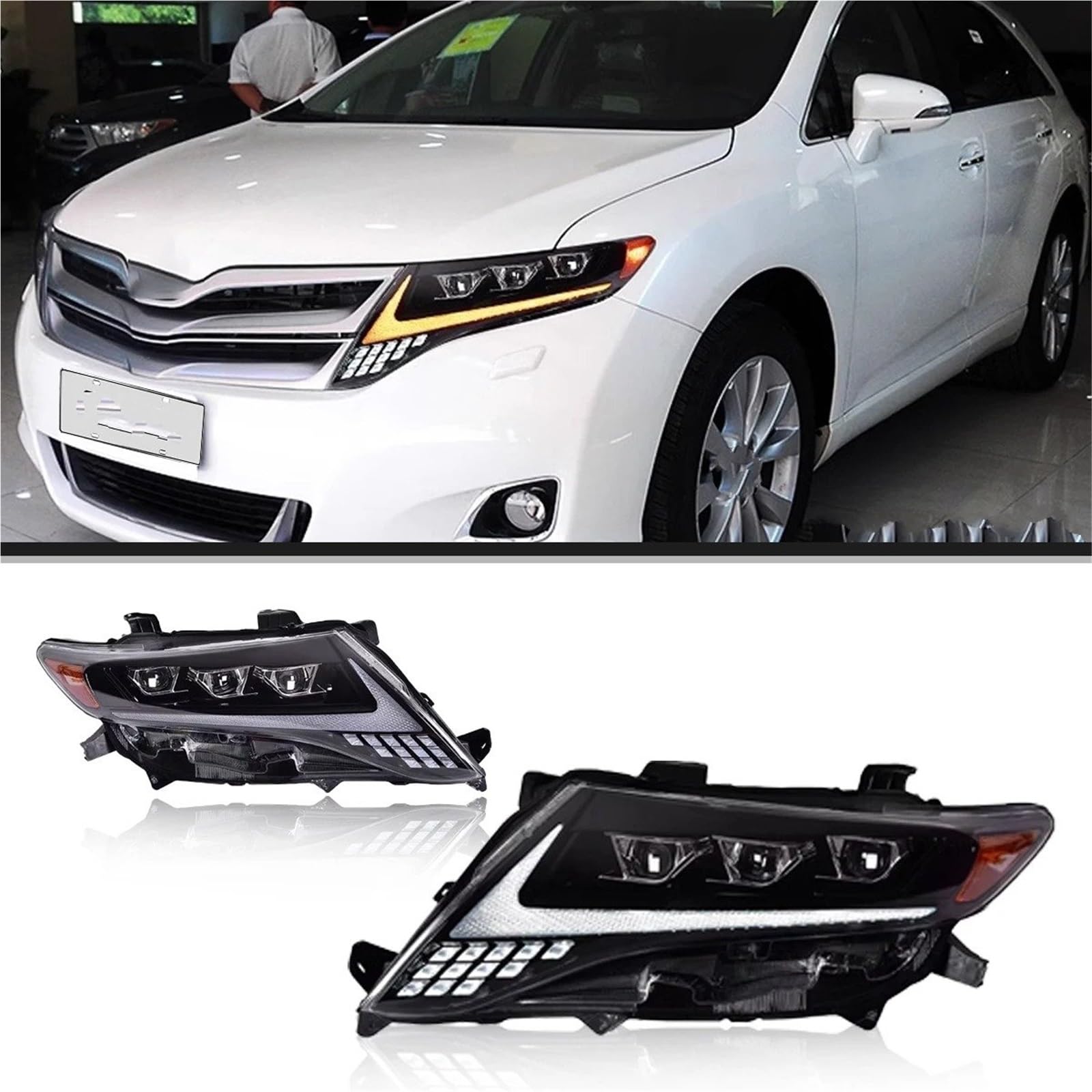 Faro Anteriore per Toyota Harrier Venza 2009-2013 Faro proiettore Faro Luce Diurna Accessori automobilistici Luce Auto Gruppo Faro Auto
