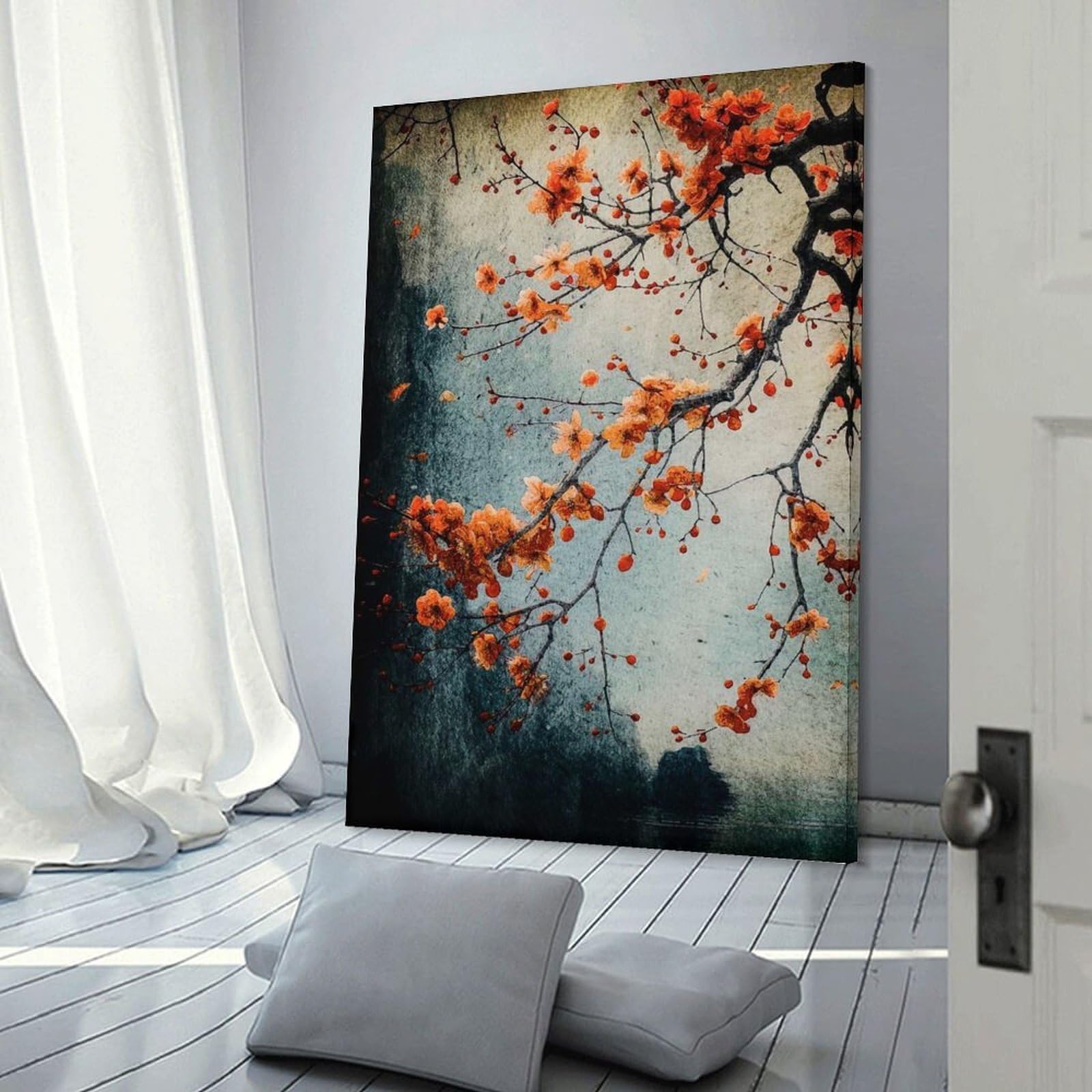 Junmoney Frame-Style-15 Cherry Blossom Japan Wall Picture Print, 20X30inch(50X75cm), For Wall Displays, Bedrooms Or Room Updates, Decorative Artwork With Flexible Styling