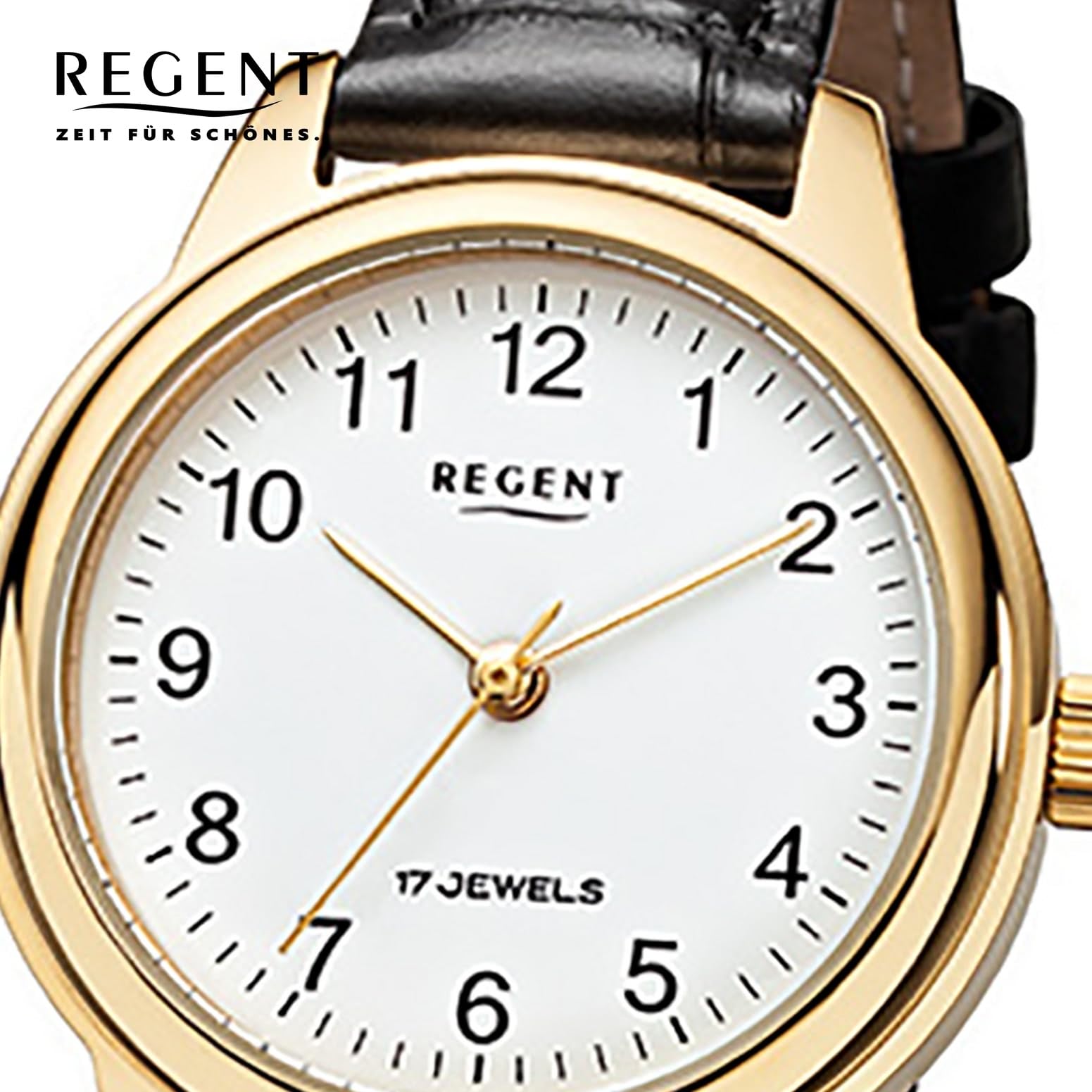Regent Damenarmbanduhr Leder Handaufzug F959
