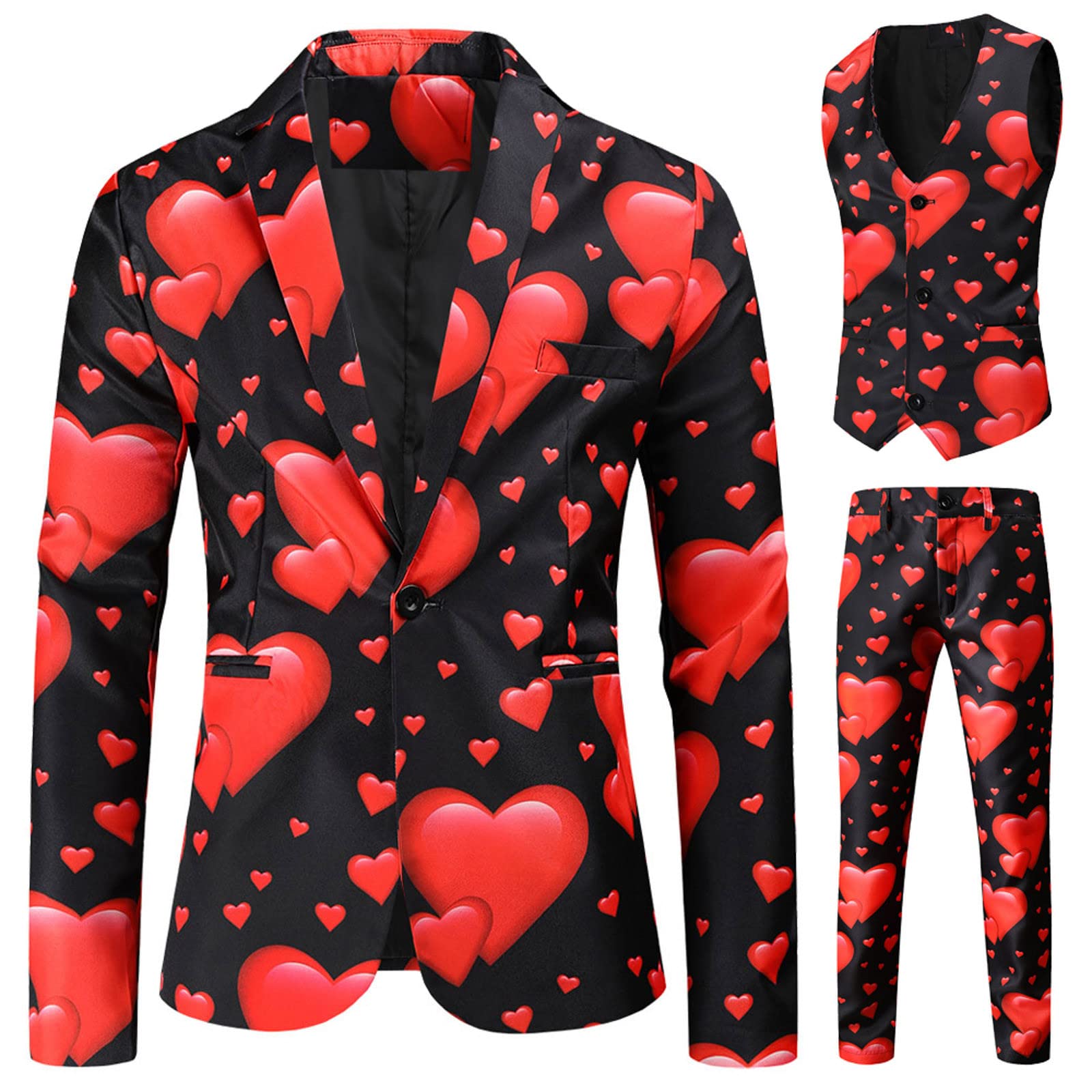 Uomini Moda casual Tre pezzi Set stampato Cappotto Gilet Pantaloni Tuta Morbido Confortevole Gilet Pantaloni Tre pezzi Set