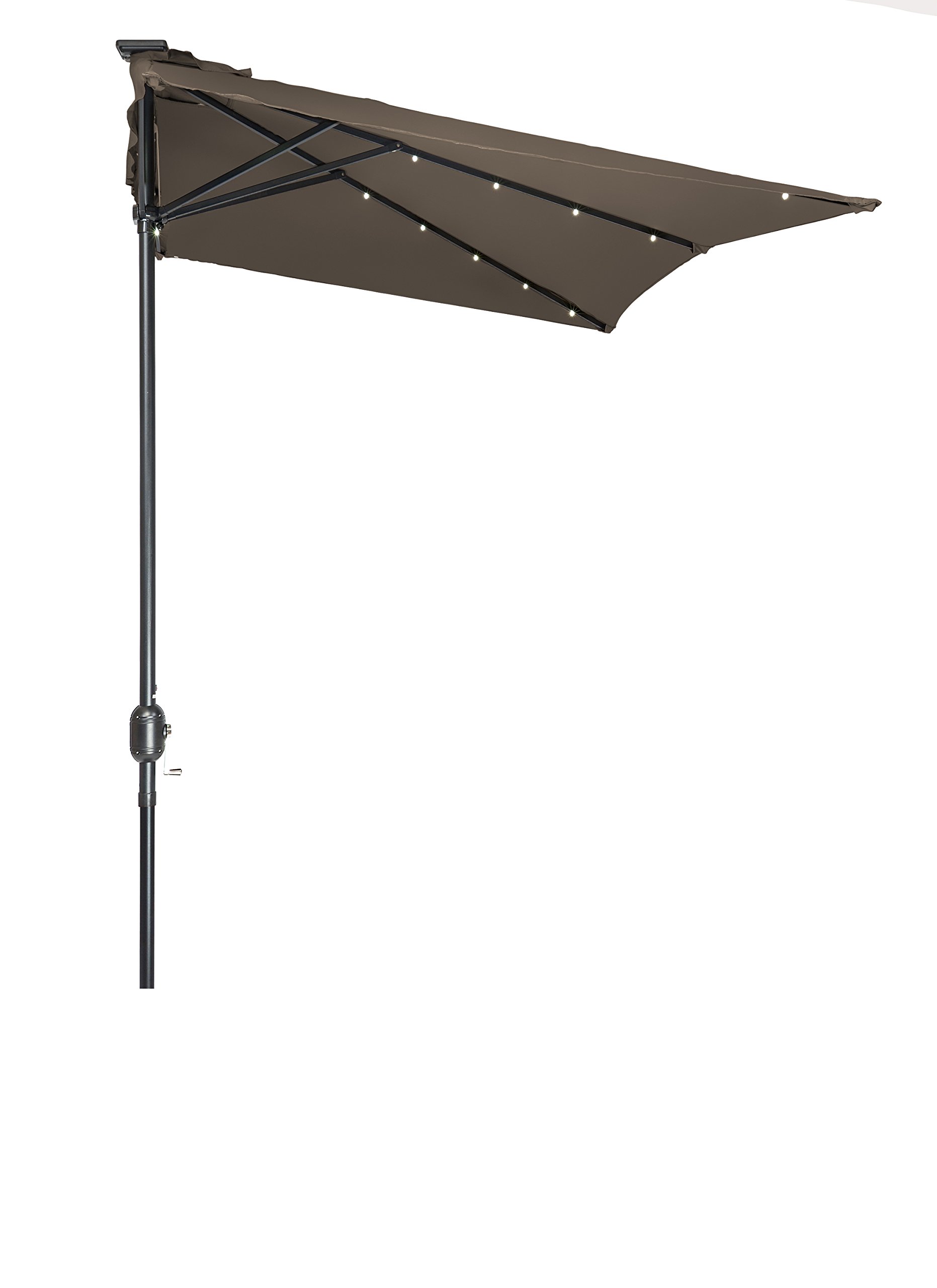 5 X 6 5 Led Rectangular Patio Half Umbrella By Trademark Innovations Tan Amazon Ca Patio Lawn Garden