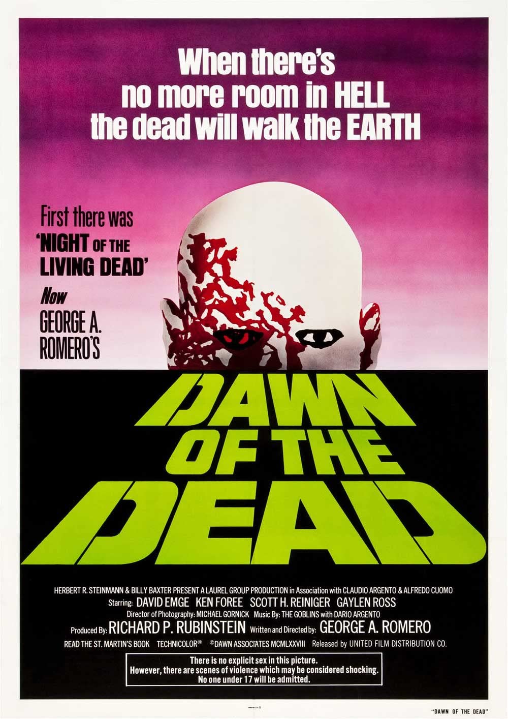 Omg Printing Yellow Dawn Of The Dead Zombie George Romero Poster/Print/Picture Satin Photo Paper - A4-210Mm X 297Mm