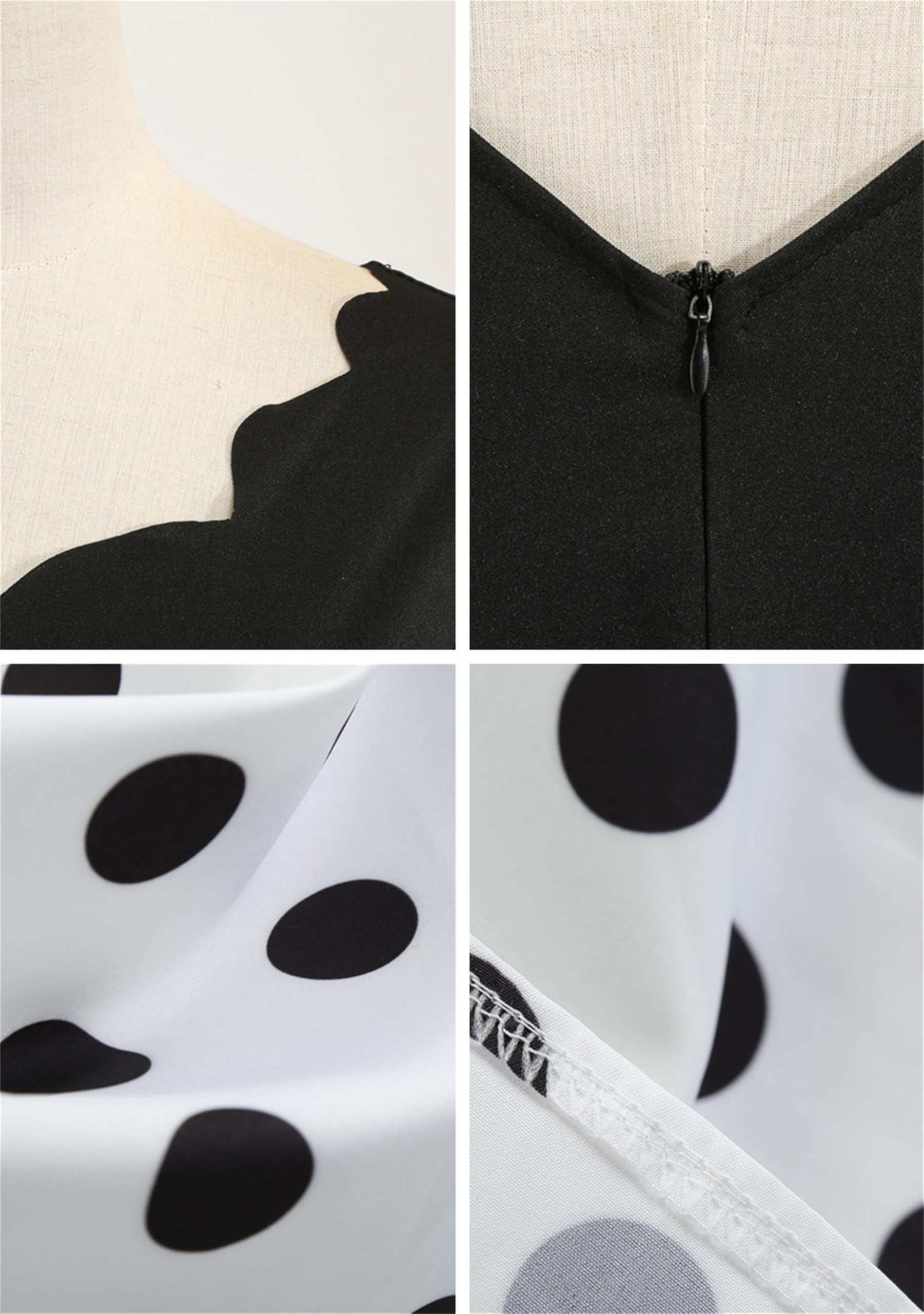 Donna Abito da Cocktail Vintage retrò a Maniche Lunghe Abiti da Cocktail Stile Hepburn Abiti Vintage retrò Rockabilly