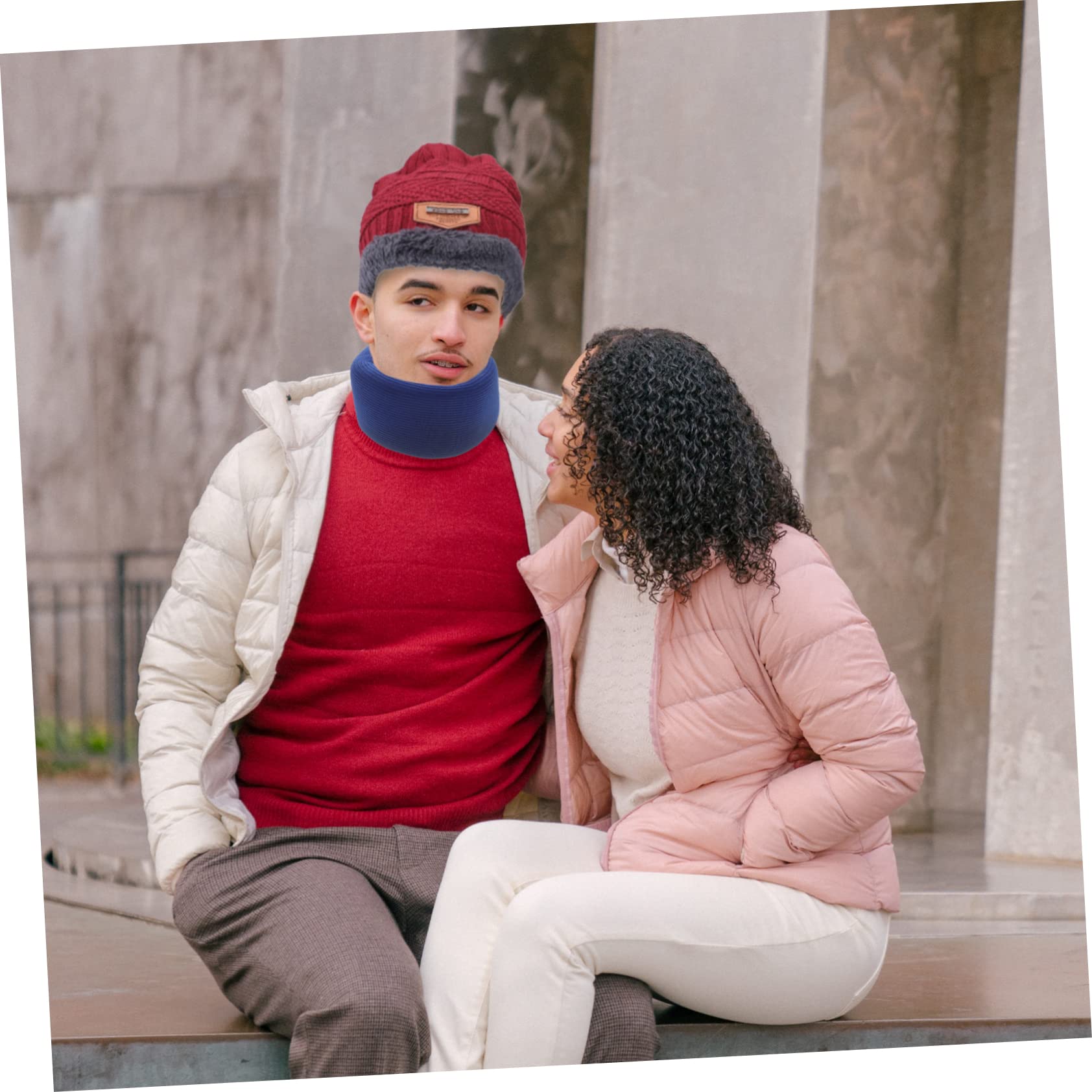 FRCOLOR Neck Stabilizer Portable Neck Neck Brace Spinal Soft Protective Case with Foam Sponge Neck Guard Travel Stiff Neck