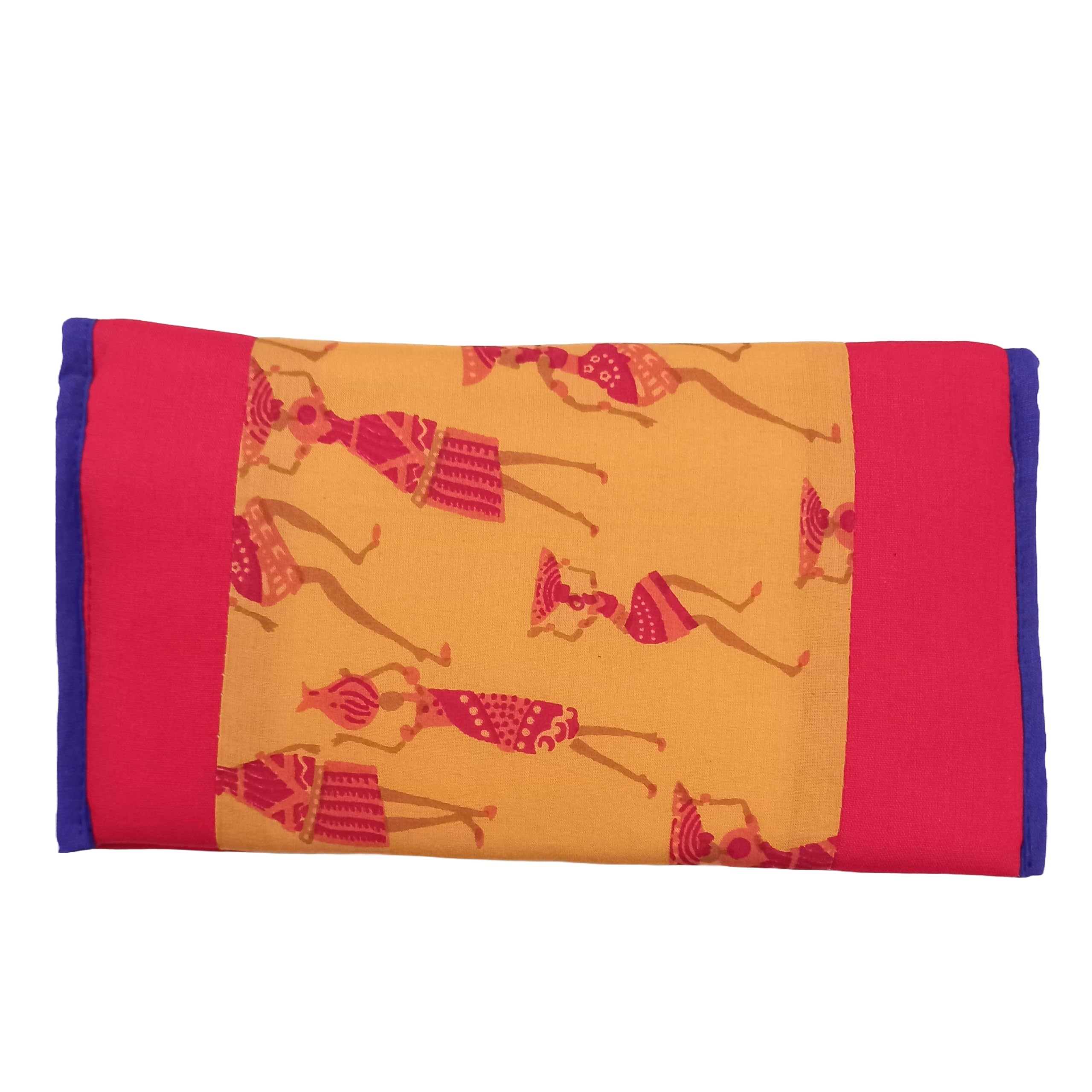 Wallet for Women's | Women's Wallet | Unique Warli Print | Clutch | Cotton Fabric | 3 Main Compartment | Key Holder | Magnetic Closure | Red-image-9