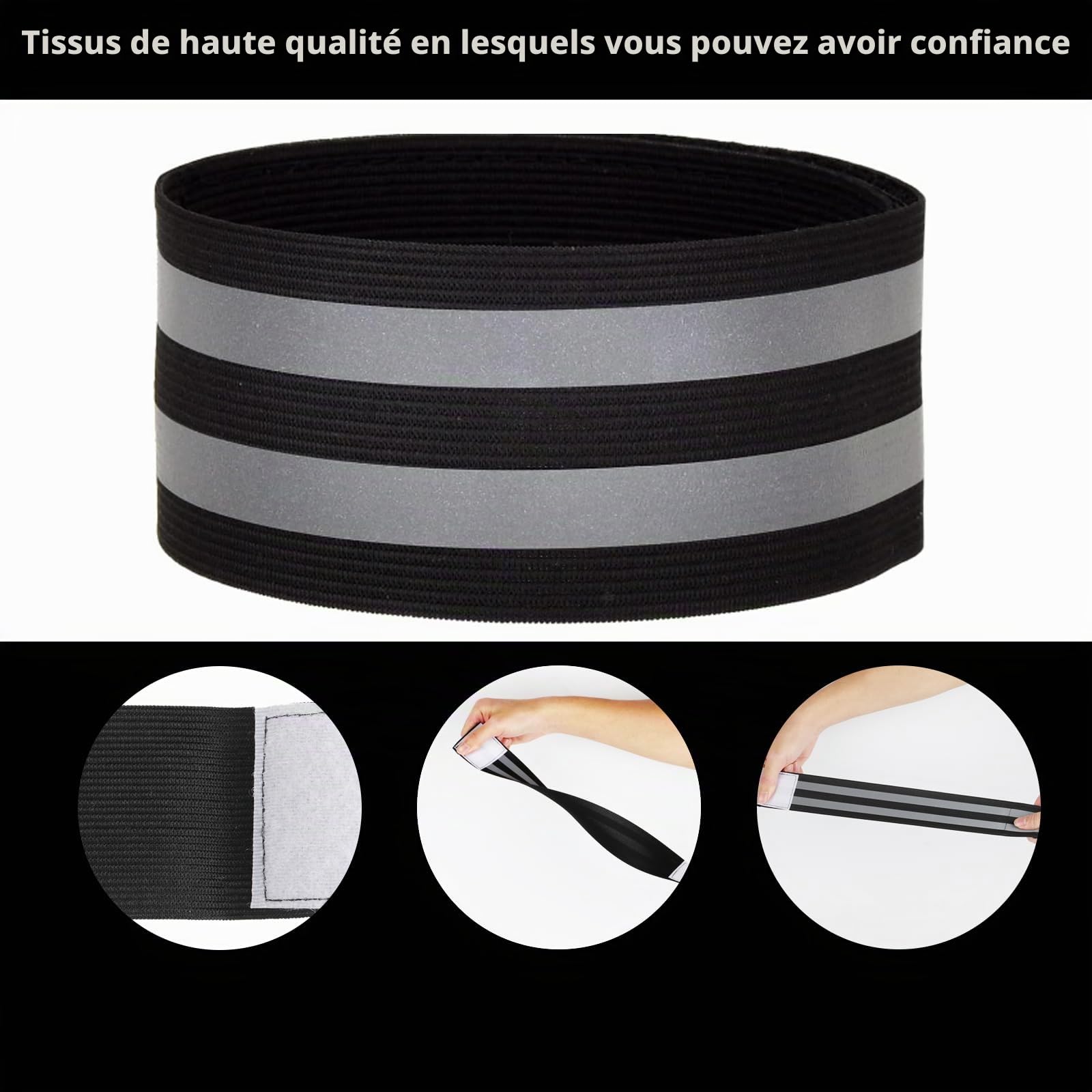 TenaLucy Serre-pantalon Vélo – 4 Pièces, Réfléchissant, Réglable, Plastique, 9 Cm Max