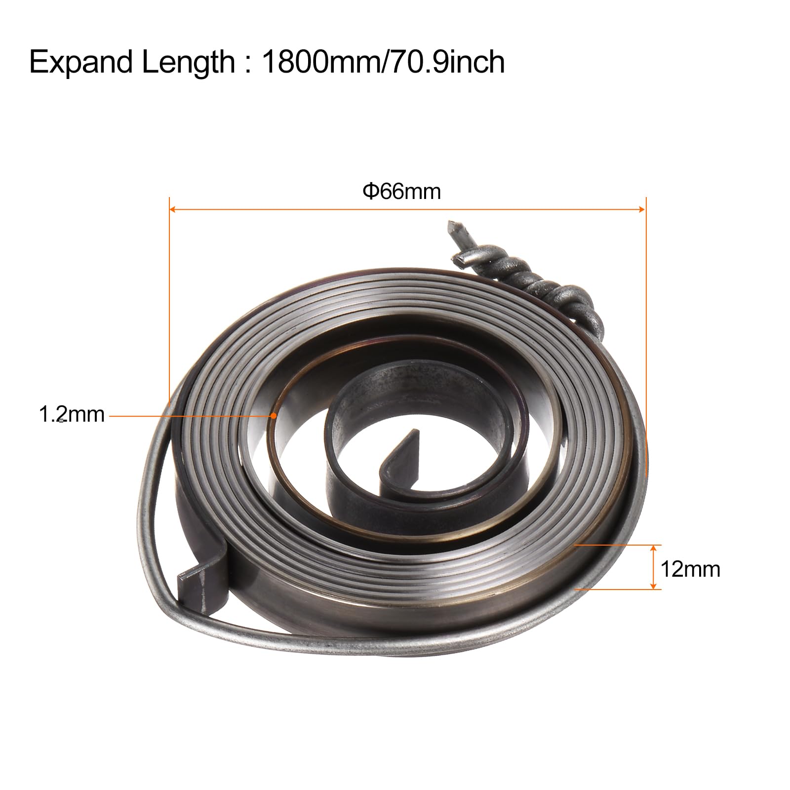 sourcing map perceuse colonne alimentation bobine Penne Ressort Assemblage 1800mm 65x12x1.2mm