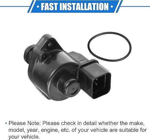 Miniatura 7 de VekAuto Válvula de control de aire de ralentí compatible con Dodge Spirit 1992-1993, válvula de control de ralentí negra de metal duradero con junta