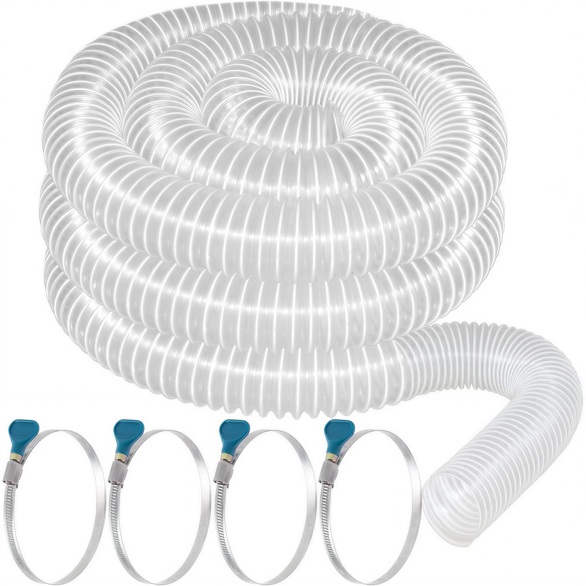 2.5" PVC Dust Collection Hose - 20ft, Clear & Durable -1 2.5" PVC Dust Collection Hose - 20ft, Clear & Durable -1
