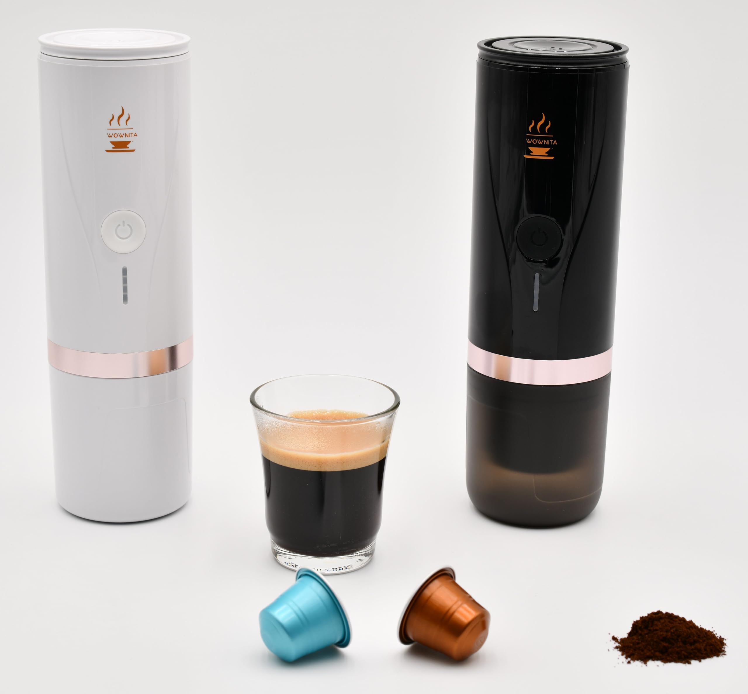 Cafetera portátil Cafetera Superautomática café molido y de Cápsulas NS portátil autocalentadora Regalo Ideal para Amantes del Café Máquina de Café Eléctrica Cafetera Mini (Negra)