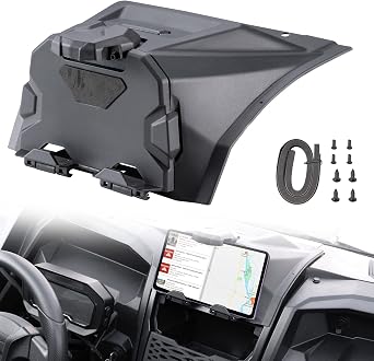 A & UTV PRO Teryx KRX 1000 Tablet Holder,Electronic Device Phone Ipad GPS Holder Mounts with Storage Box Organizer Tray for Kawasaki Teryx KRX 1000 4 2020 2021 2022 2023 2024 2025 Accessories