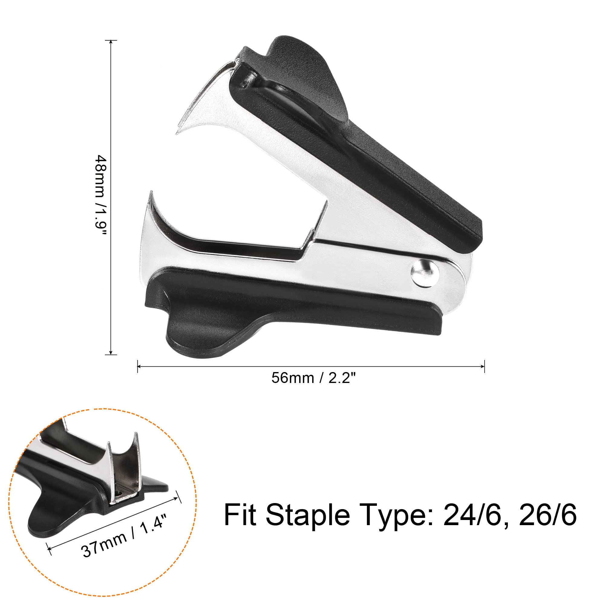 Style Mâchoire Métal Dégrafeuse Étudiant Style Mâchoire Acier - Pour Agrafes 24/6 Et 26/6 - Blanc Et Argent - Taille 5,5 Cm Dégrafeuse Portable 5.5cm