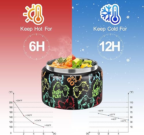 Miniatura 3 de MAISON HUIS Tarro térmico de sopa de 8 onzas con aislamiento al vacío de boca ancha, a prueba de fugas, contenedor de almuerzo para bebidas