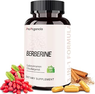 Berberine HCl Supplement with Ceylon Cinnamon & Citrus Bergamot – Supports Metabolic and Digestive Health – 120C Vegan Capsules, Dietary Supplement