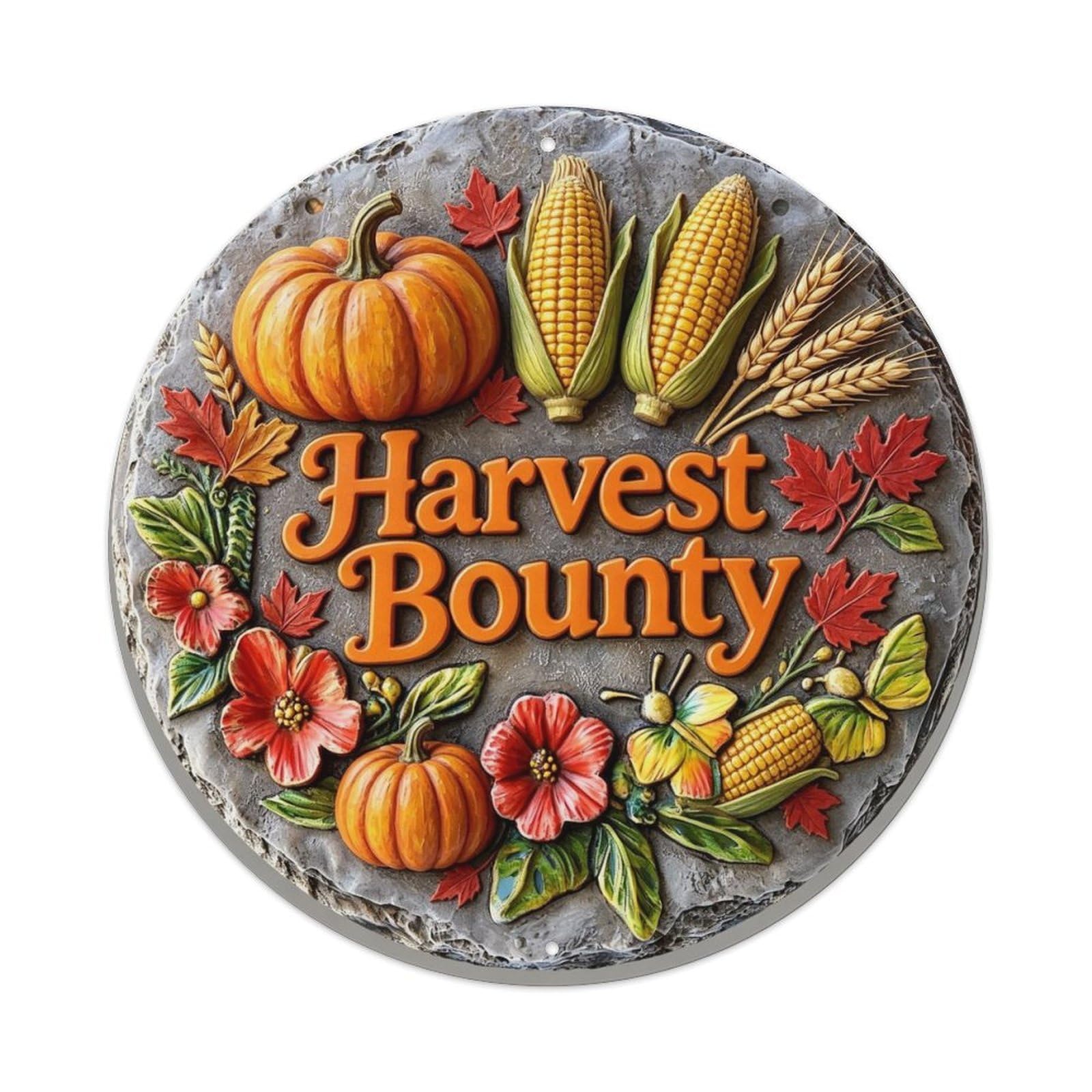 Harvest Bounty Metal Tin Sign Plaque