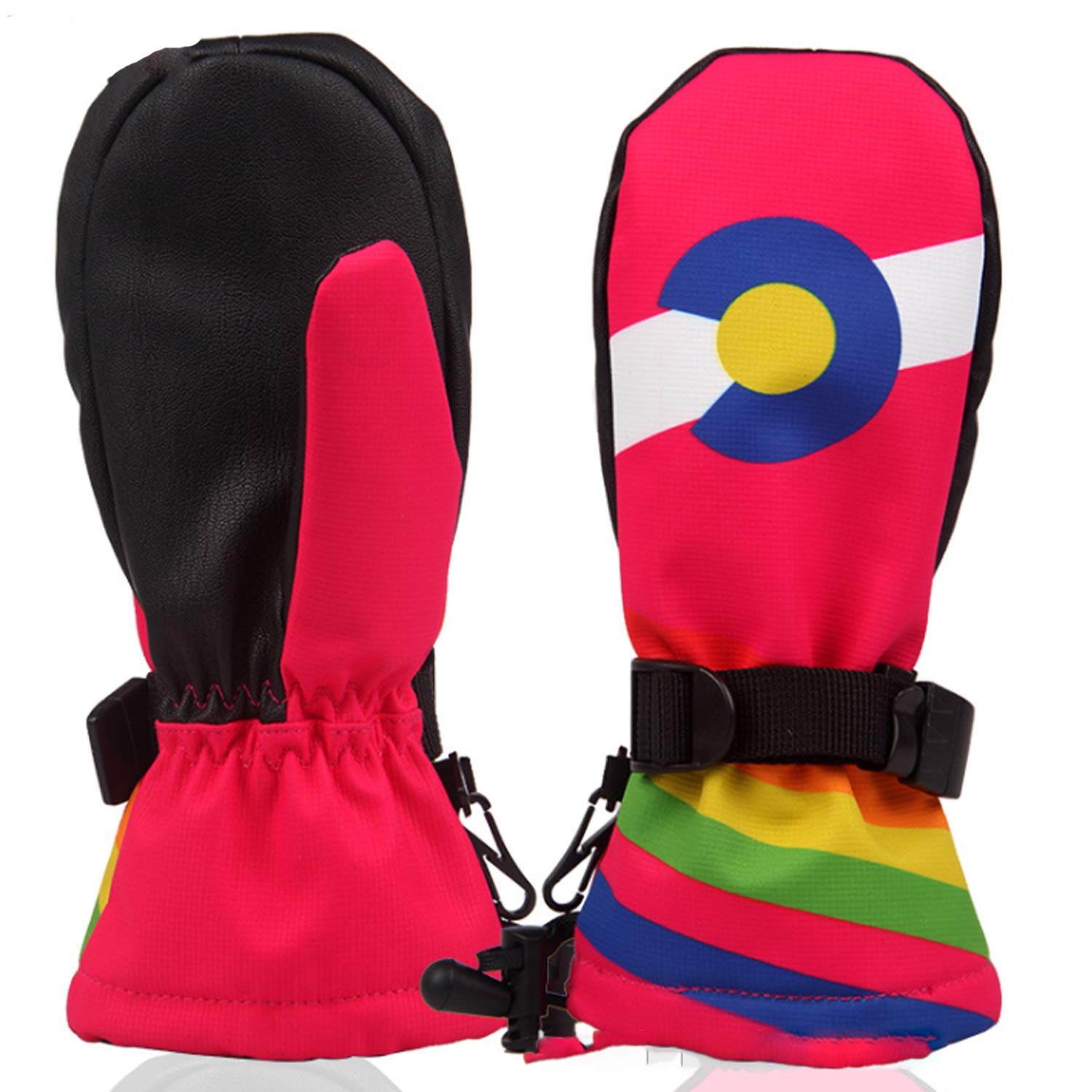 Genérico Guantes Guantes for niños Guantes de Invierno Impermeables Deportes Esquí de Nieve Mittens for niñas Niños Niños pequeños 5-11 años (Color : Red)
