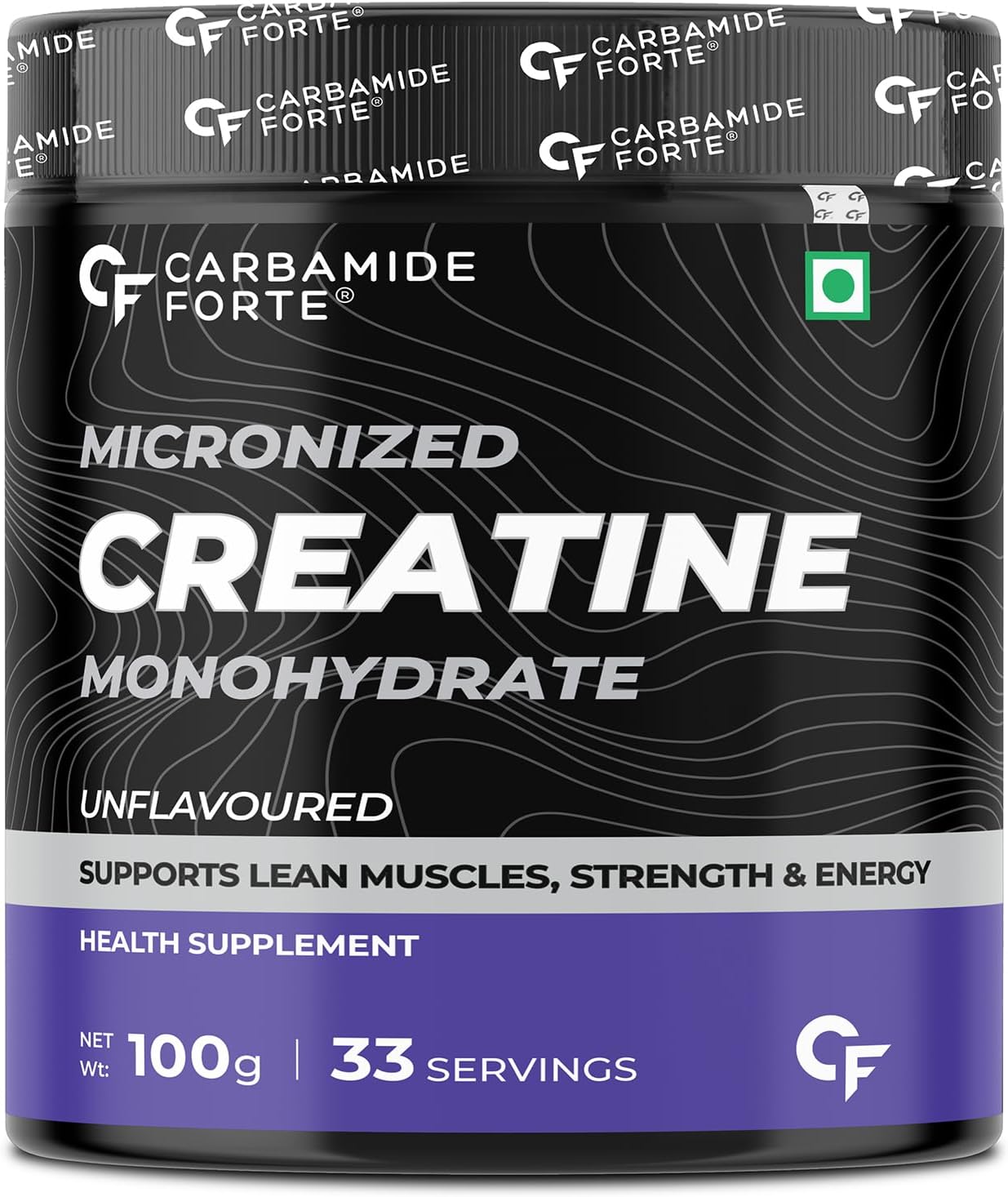Creatine Mono Hydrate Powder | Micronized Monohydrate 100gm | Creatine Supplement for Lean Muscle Volumization, Strength & Energy - Unflavoured Powder - 33 Servings - 100g