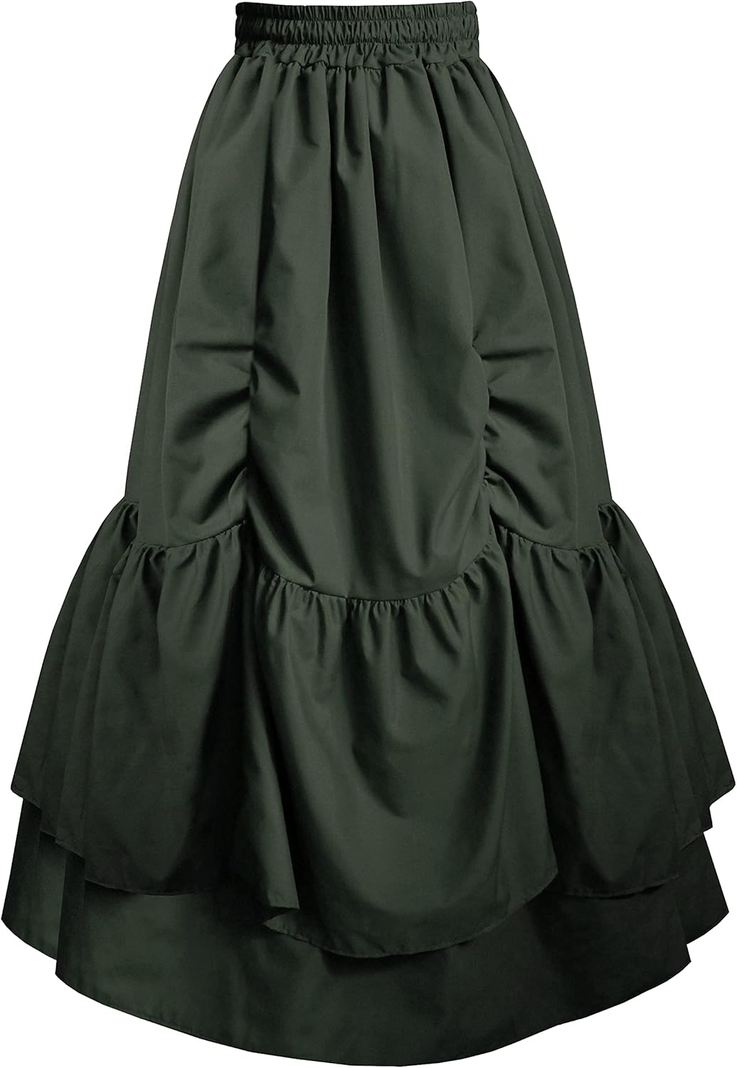 Gothic Victorian Steampunk Stage Theater Medieval Renaissance Bustle Skirt (Olive Green)