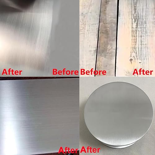 Miniatura 6 de Tambor de rueda de dibujo abrasivo de 4.5 x 4 pulgadas, rueda de bruñido de 3/4 pulgadas para pulidora de mano, tambor de lijado de grano 40,