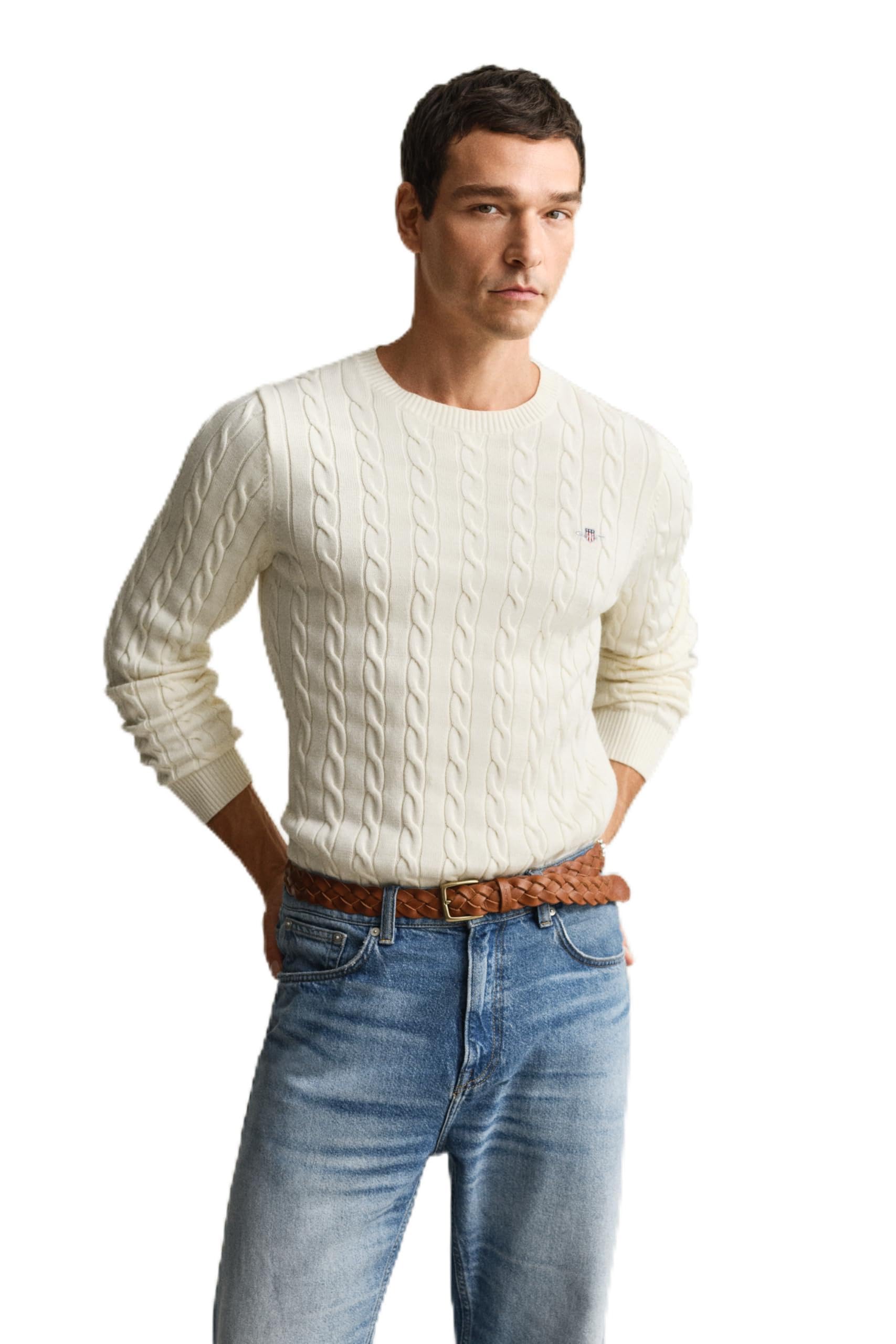 GANT Herren Cotton Cable C-Neck Pullover