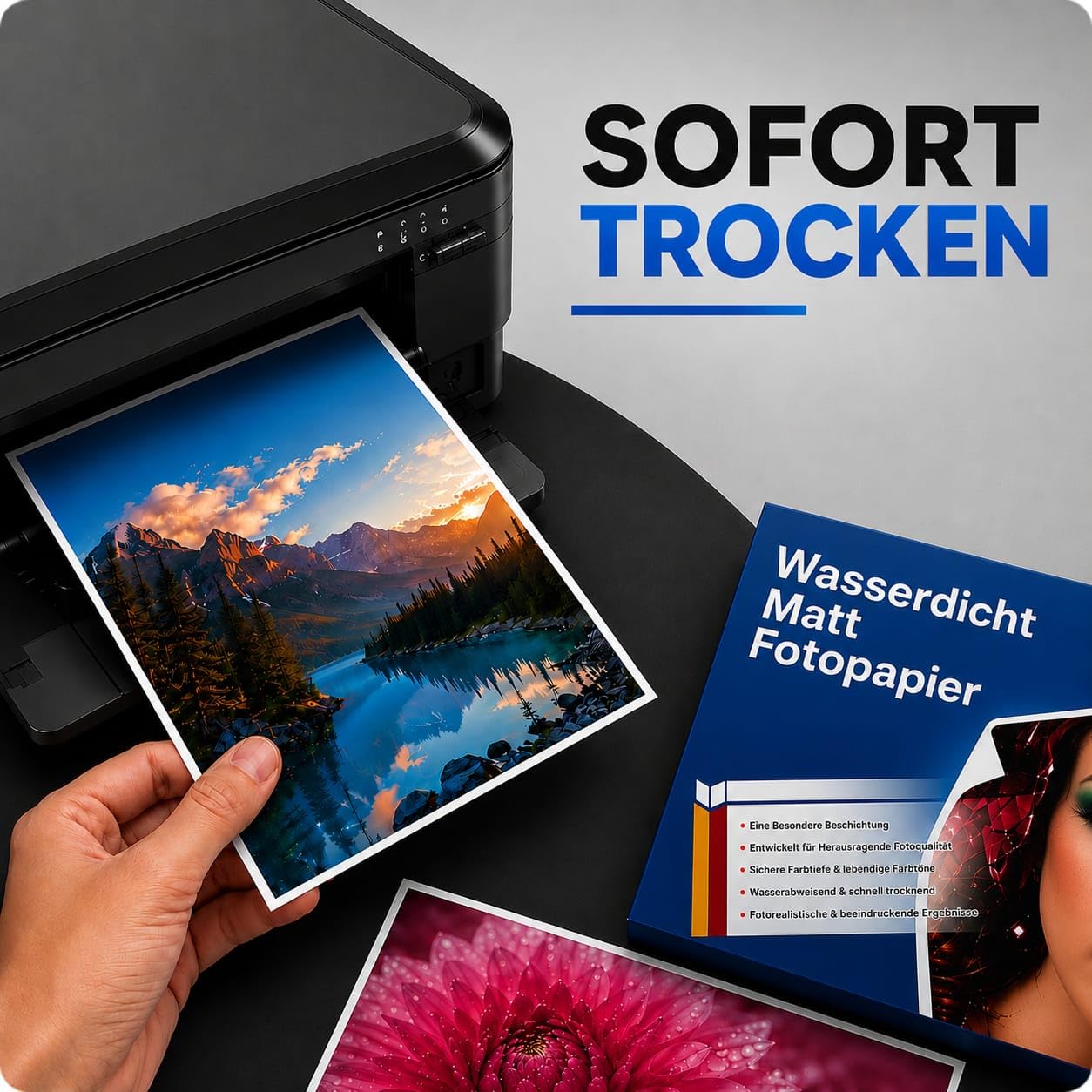 100 Blatt Fotopapier A4 Matt Tintenstrahldrucker 180g/m² Fotopapier Fotokarten Photokarten Sofort Trocken Hochweiß Fotoblätter