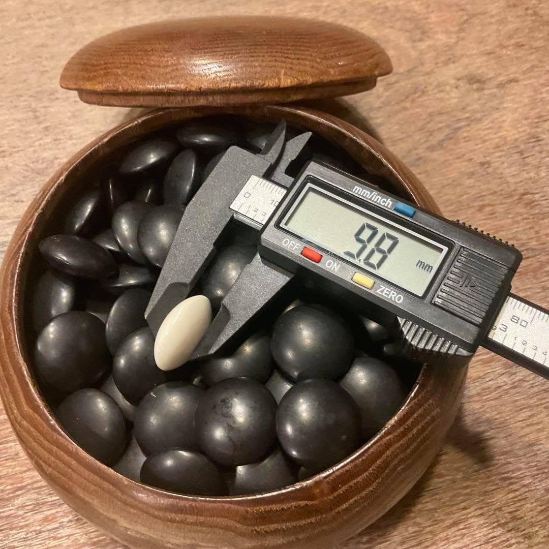 高級 碁石 蛤 那智黒 35号 特大 碁笥碁石 蛤・那智黒 碁笥 高級銘木